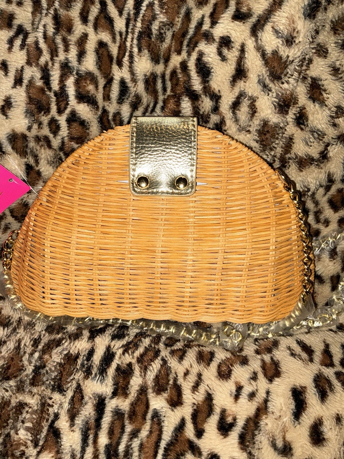 Lilly Pulitzer NWT Redford Wicker Crossbody Bag Natural