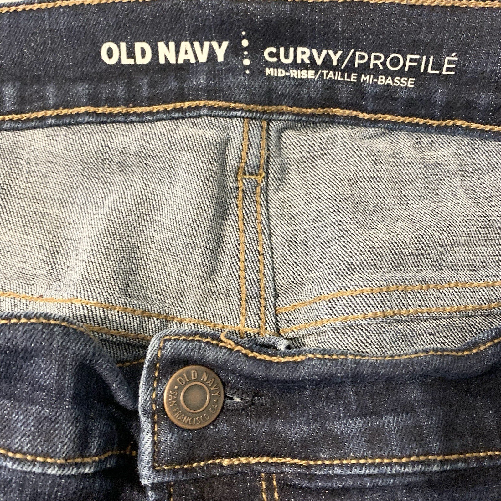 Old Navy Jeans 18 Reg (38×30) Blue Richmond Curvy Profile Mid Rise Stretch Comfy