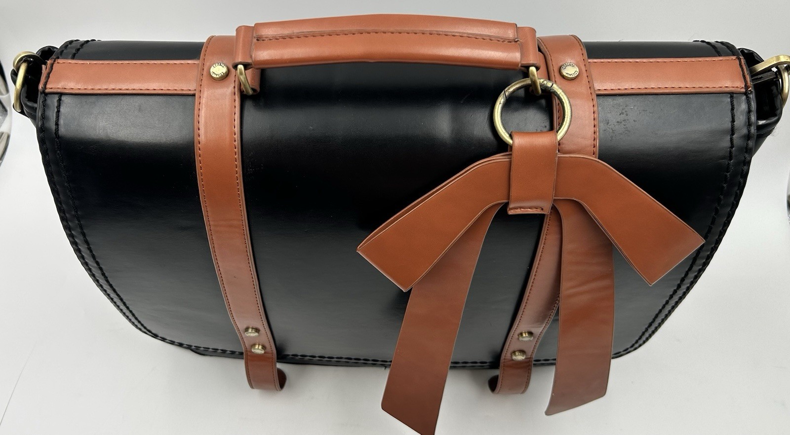 Ecosusi Bow Briefcase Vegan Leather Laptop Bag Satchel Fit 15.6″ Case Purse