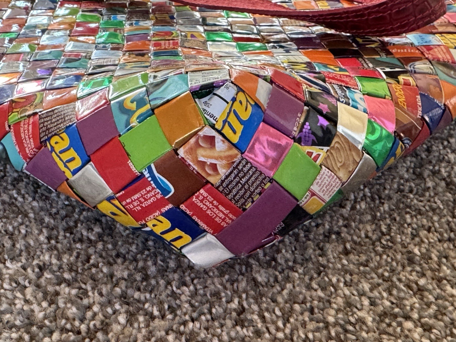 RARE Nahui Ollin TOP HANDLE Candy Wrapper Woven Tote/Purse Top Handle Pop Art