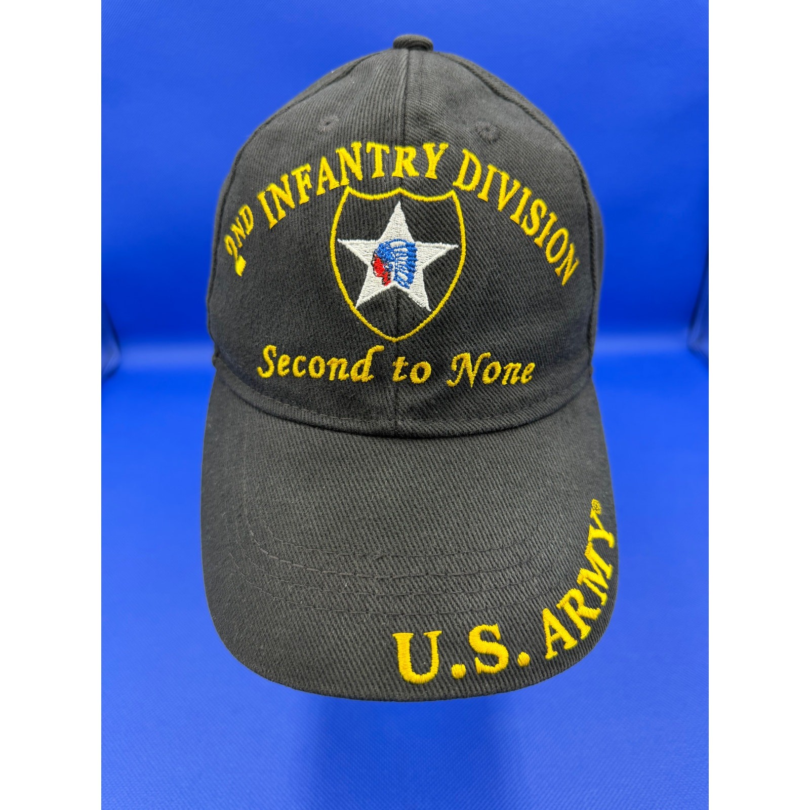 U.S. Army 2nd Infantry Division Second to None Black Embroidered Cap Hat