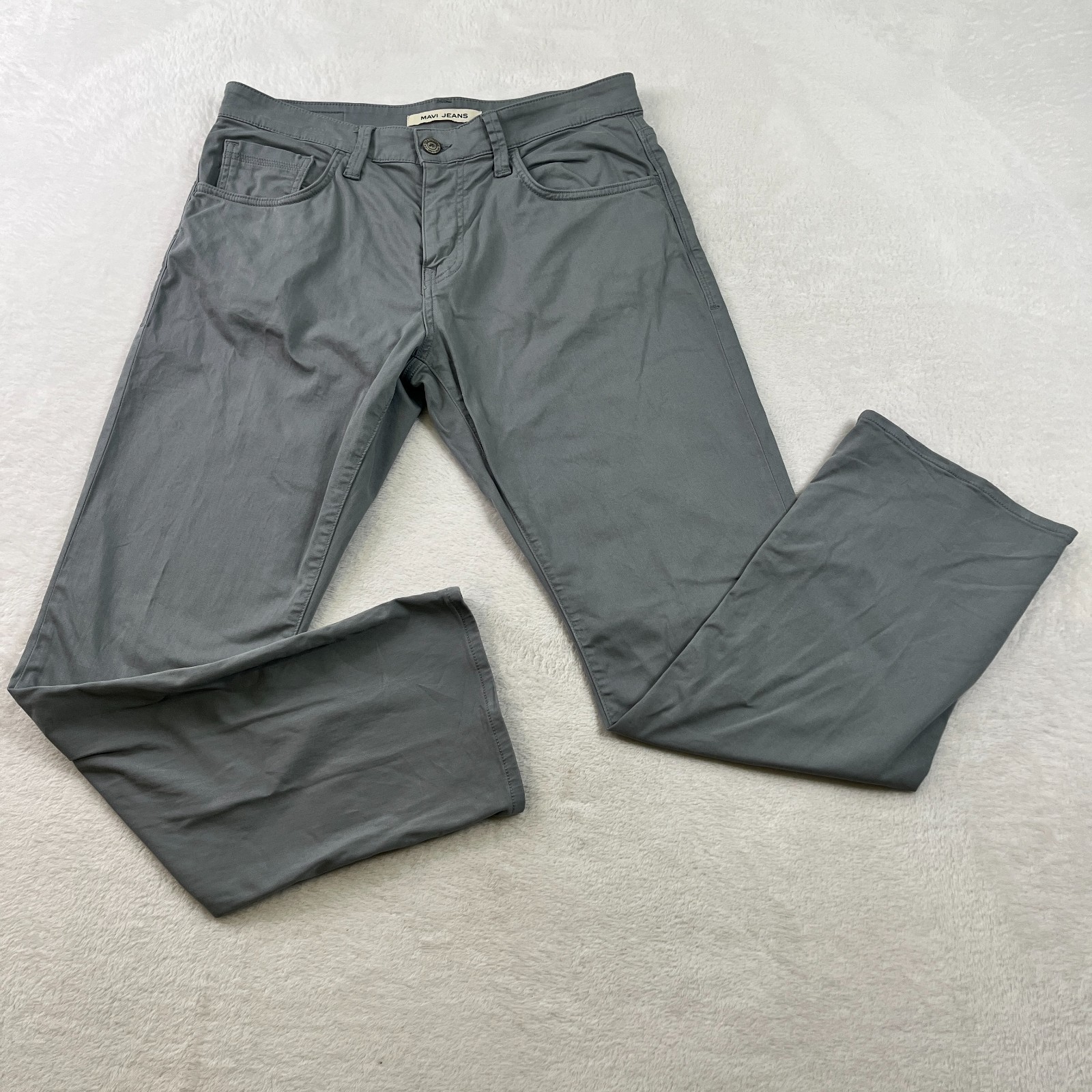 Mavi Jeans Mens 33×30 Gray MATT Relaxed Straight Leg Pants Stretch Preppy