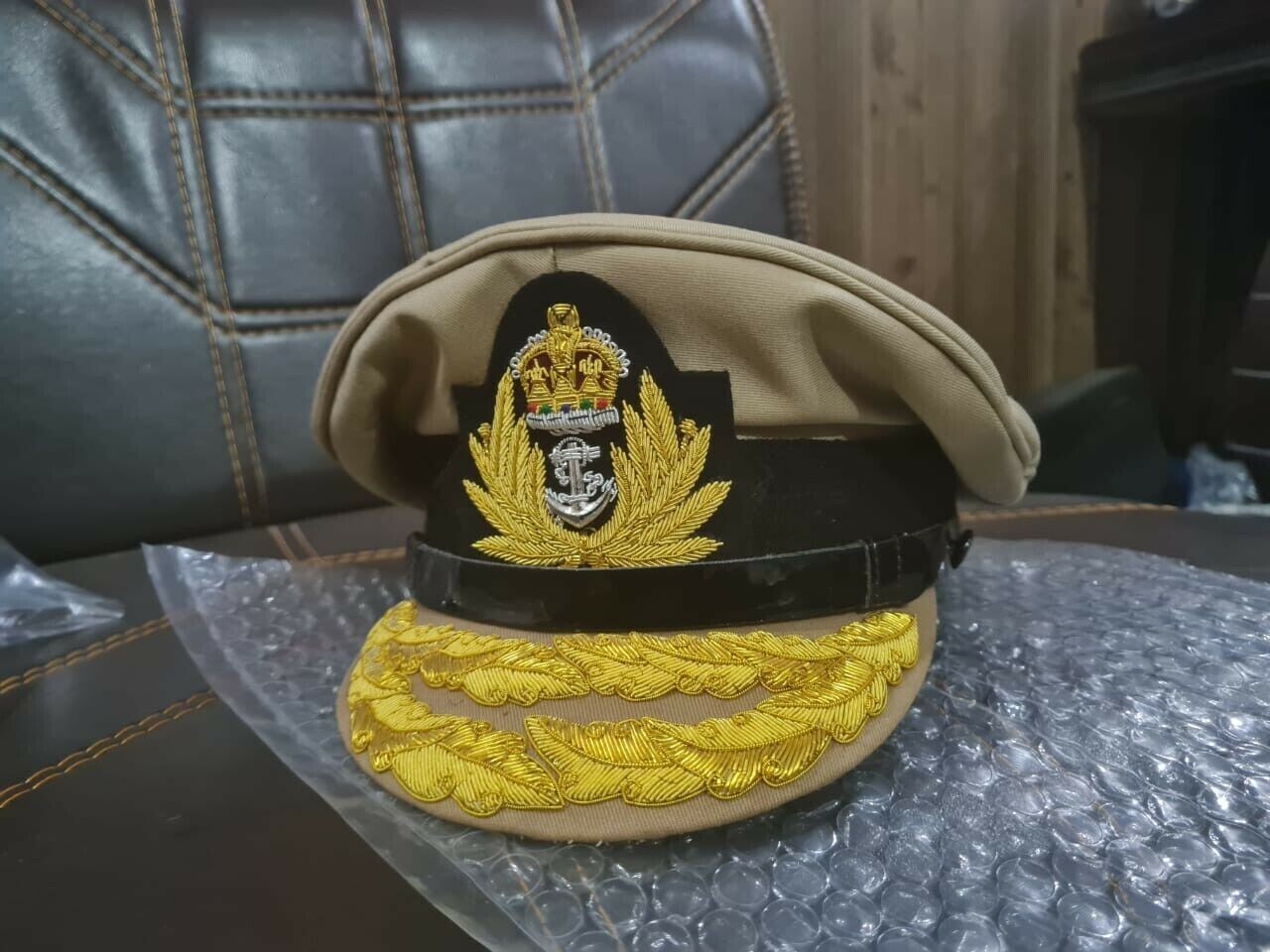 UK ROYAL NAVY ADMIRAL OFFICER Khaki WHITE OR BLACK HAT CAP NEW. ALL SIZES