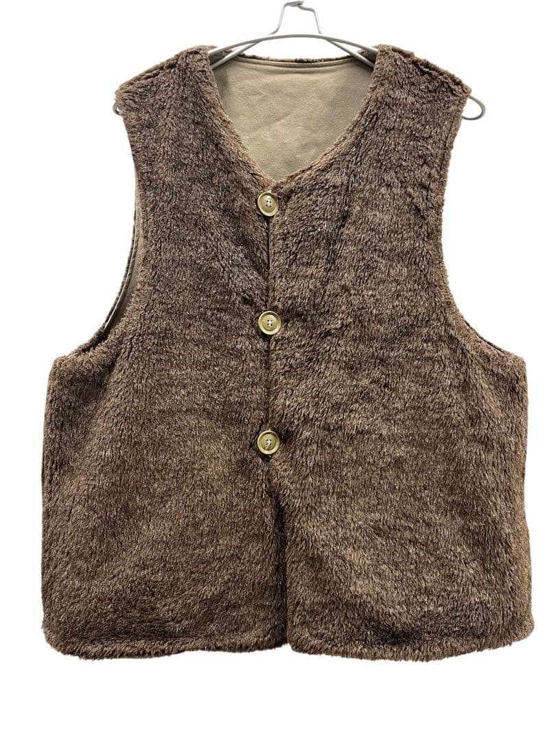 ENGINEERED GARMENTS Reversible Over Vest Double Cloth M Beige Brown F/S