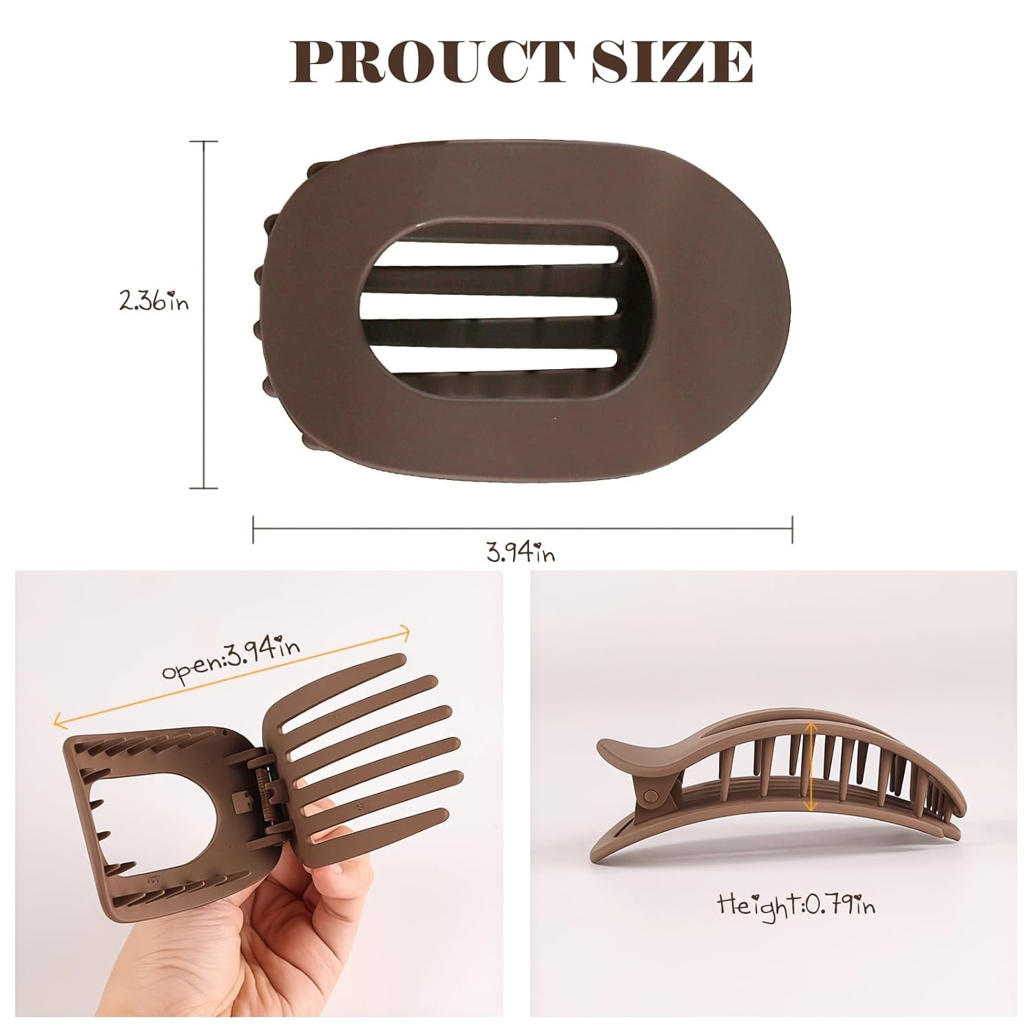 4 Pcs Flat Hair Claw Clips for Women French Clip for Women Thin and Thick Hair