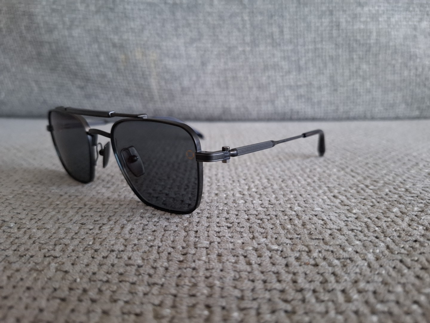 Akoni Aviator Sunglasses Model AKS-200C-50 BLK-NVY Mat Black With Blue Lns 50-21