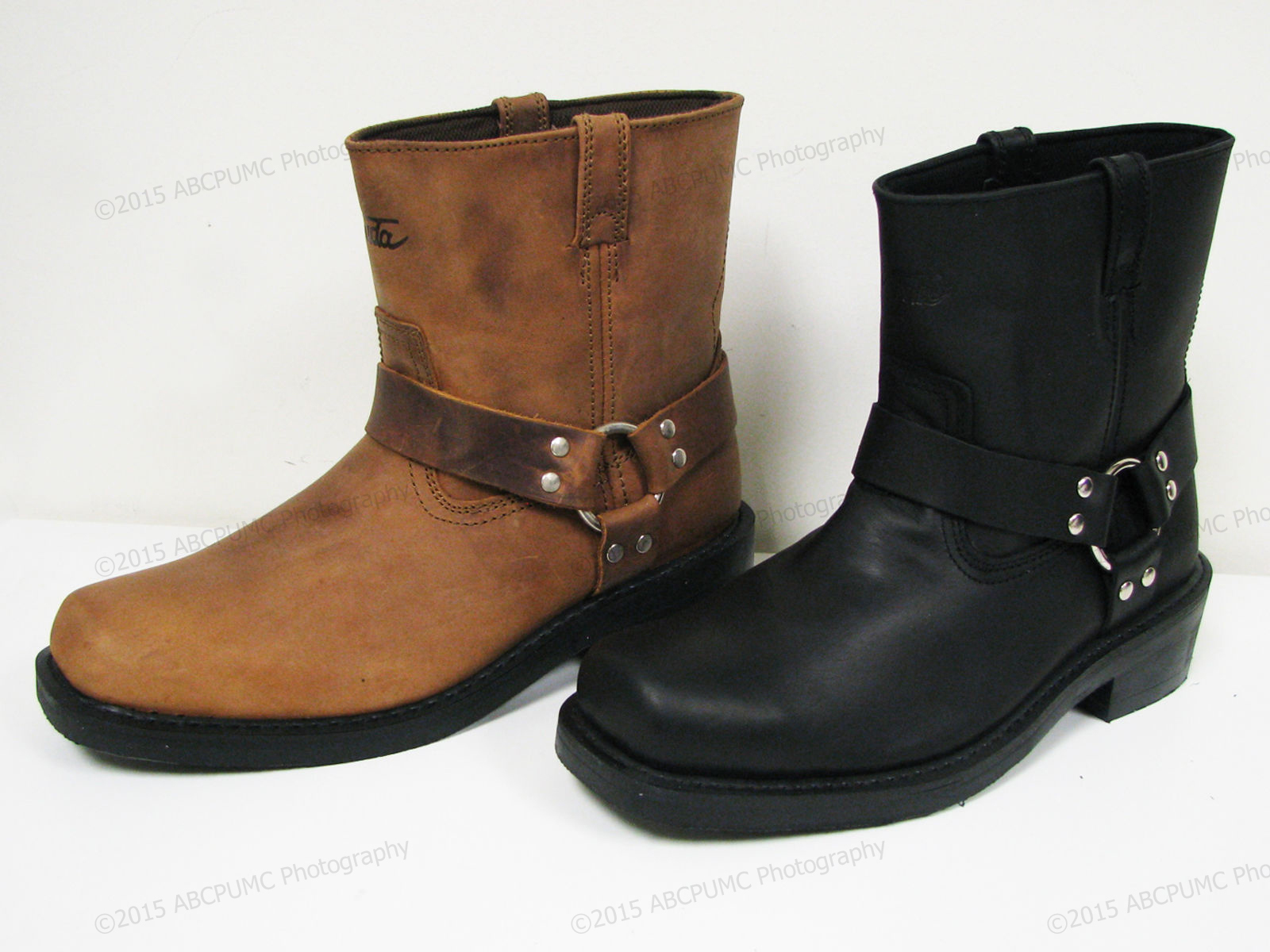 Brand New Men’s Harness Boots Motorcycle Biker 6″ Leather Riding, Black, Brown