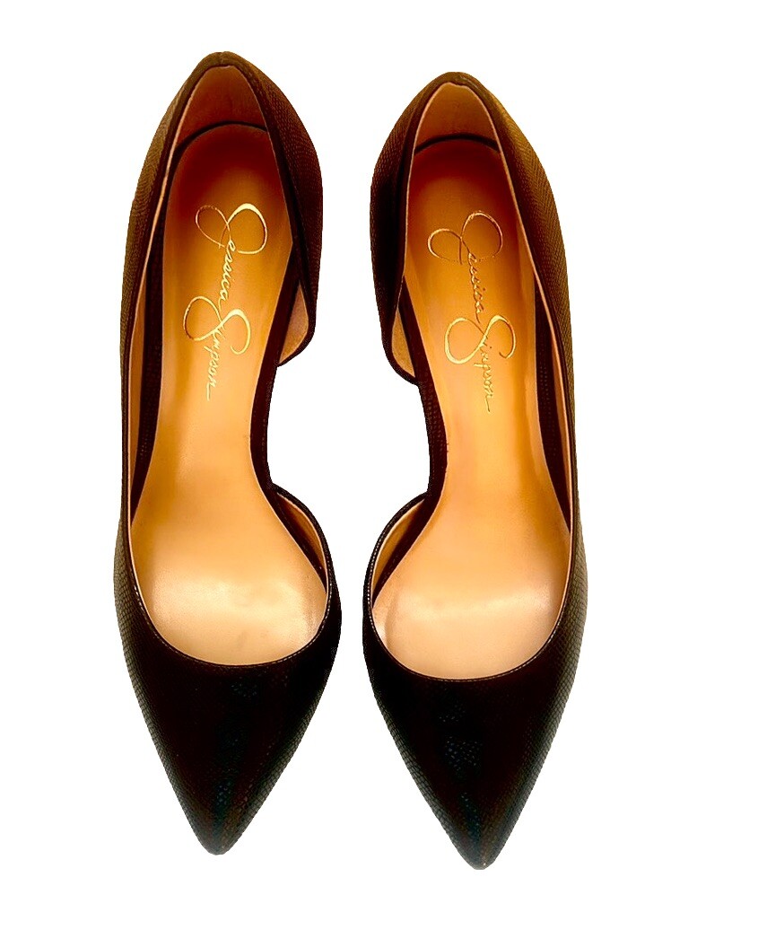 New JESSICA SIMPSON Prizma D’Orsay Black Heels Pumps US 10