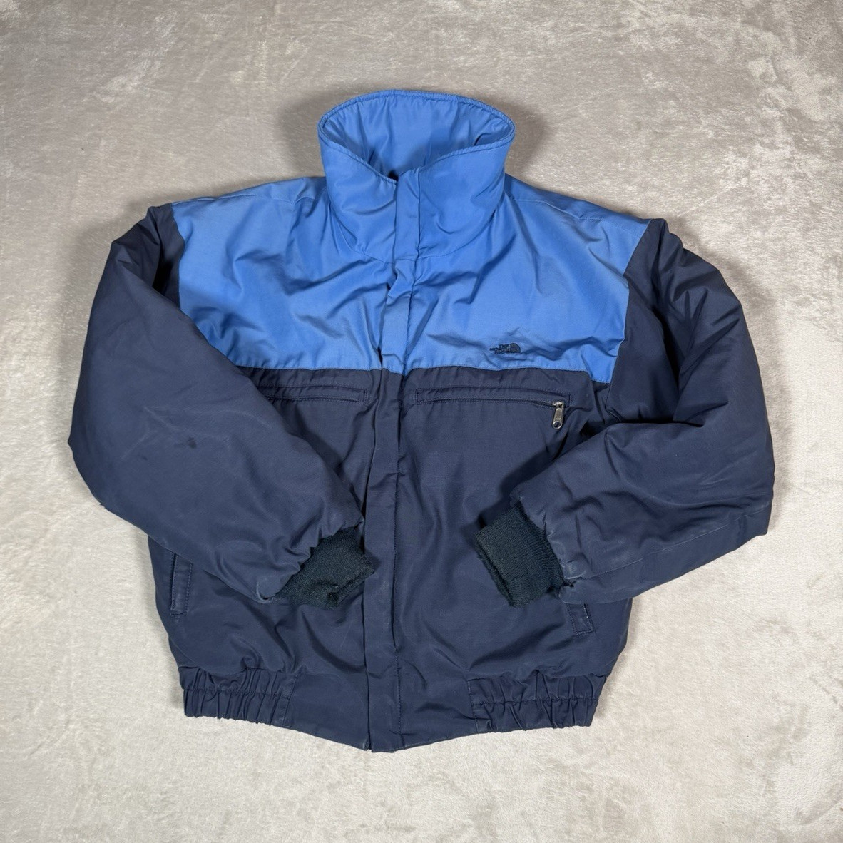 The North Face Men’s Blue/Navy Down Puffer Jacket Full Zip Pockets Size L