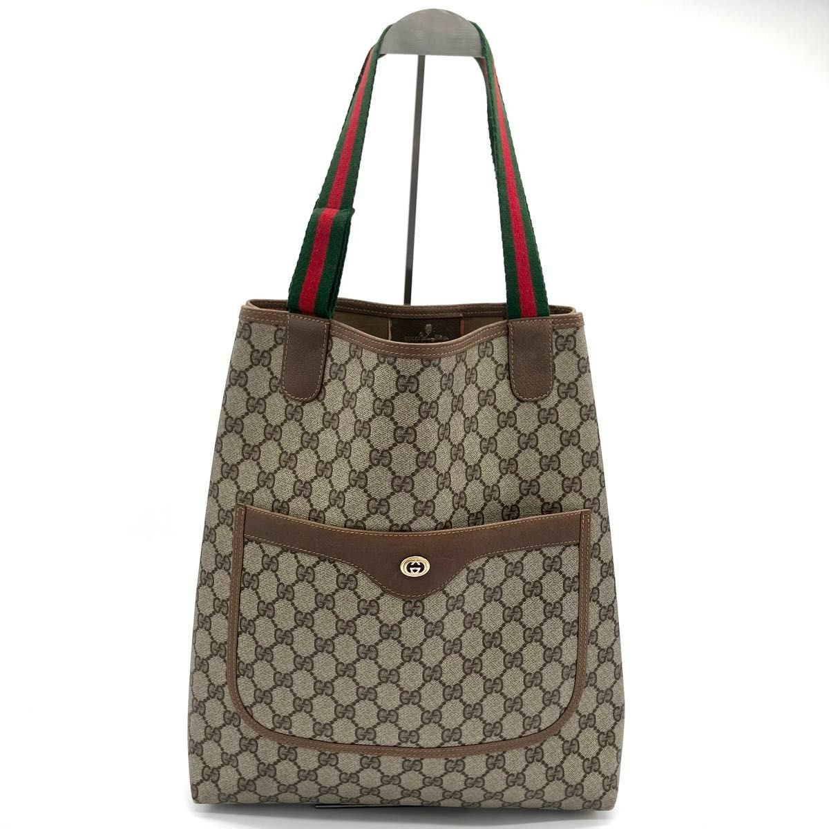 Gucci GG Supreme Sherry Line Tote Bag Interlocking Beige