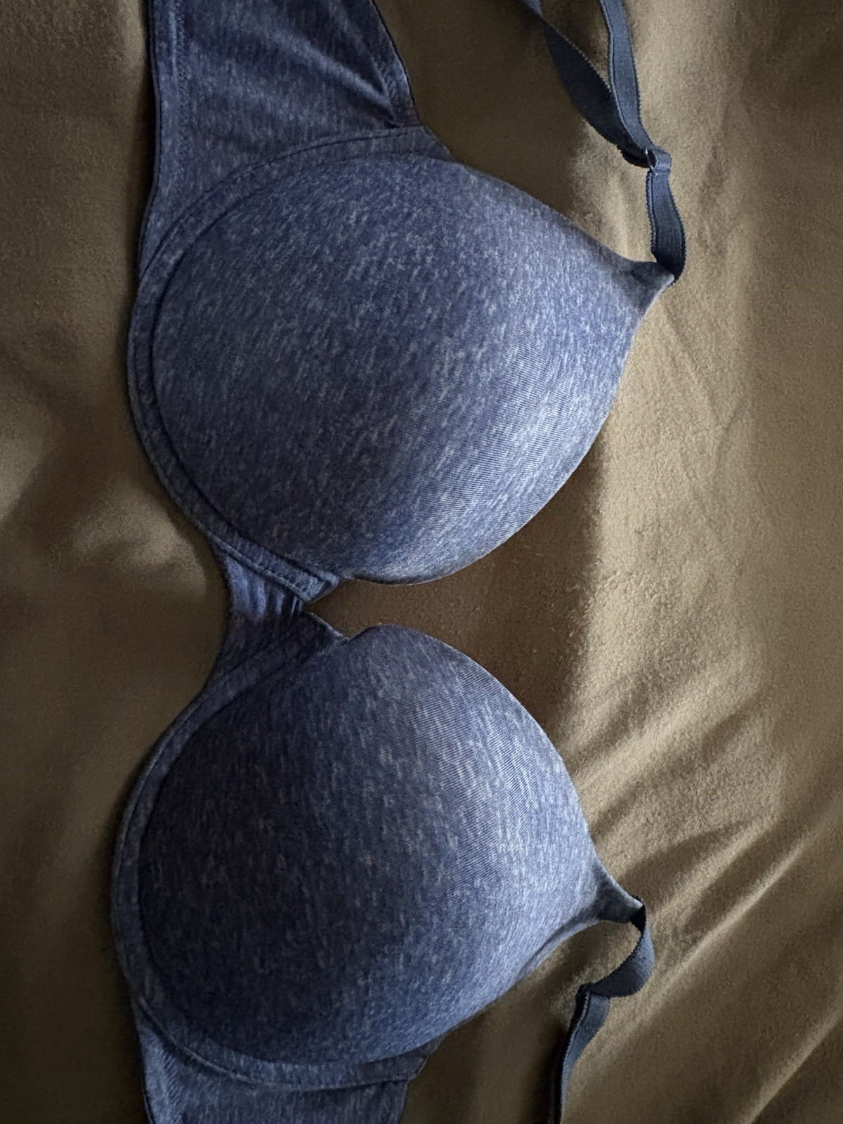 PINK Victoria’s Secret 36D T-Shirt Underwire Bra Blue Pink Logo Adjustable