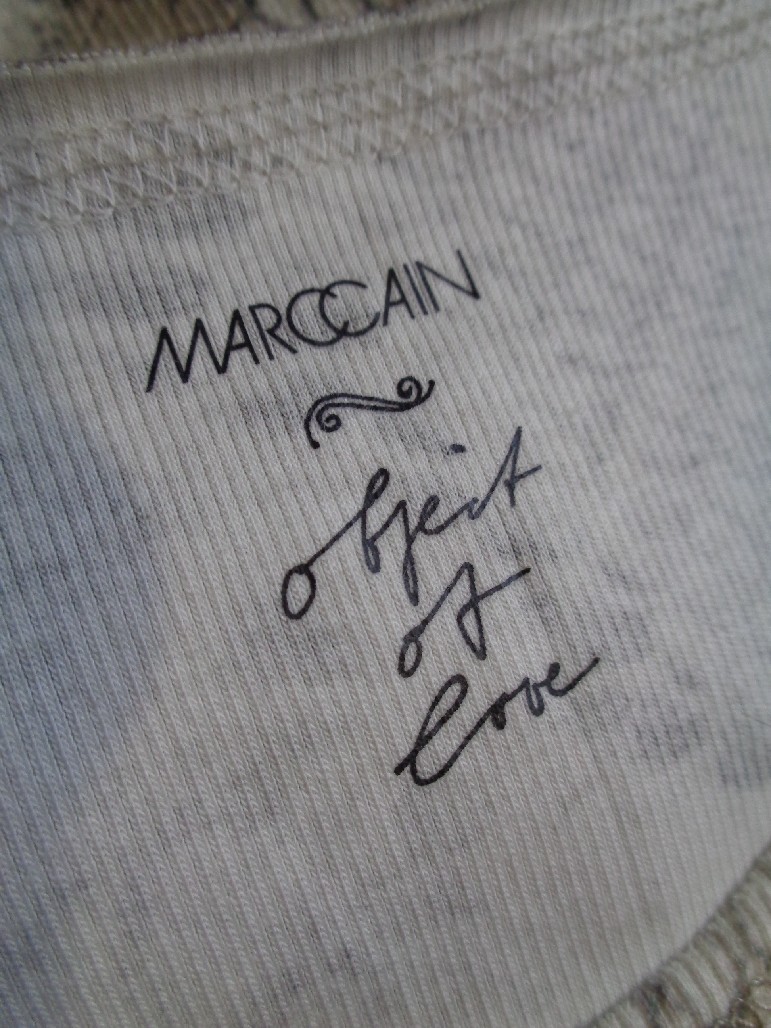 MARC CAIN BEIGE AND BROWN SNAKESKIN PRINT SCOOP NECK SLEEVELESS TOP – SIZE 10