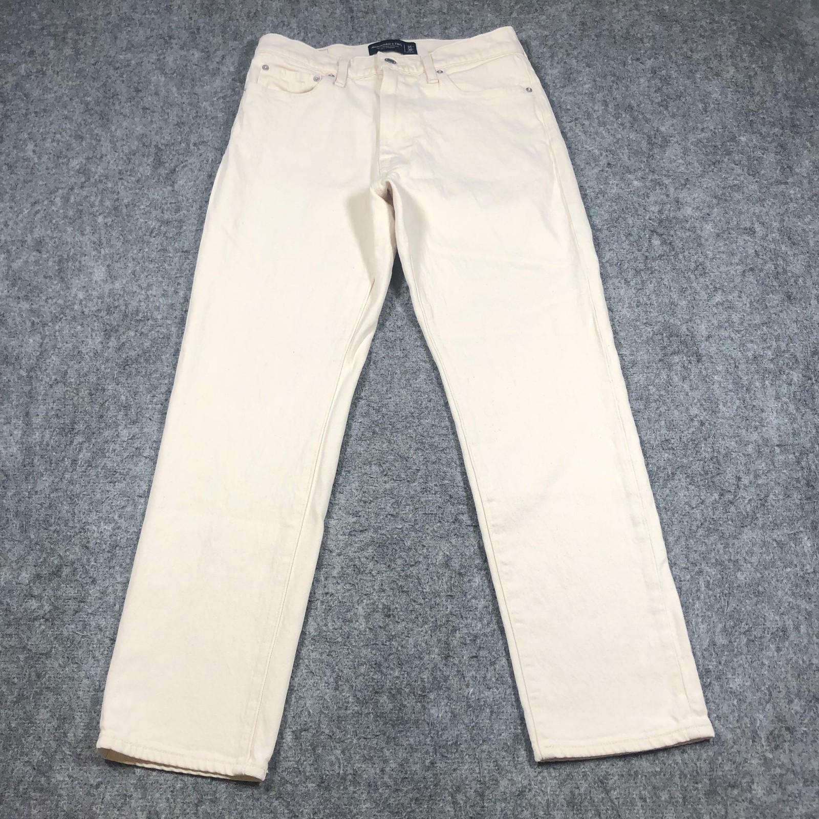 Abercrombie & Fitch Jeans Mens 31×30 White Vintage A&F Stretch Straight 90s