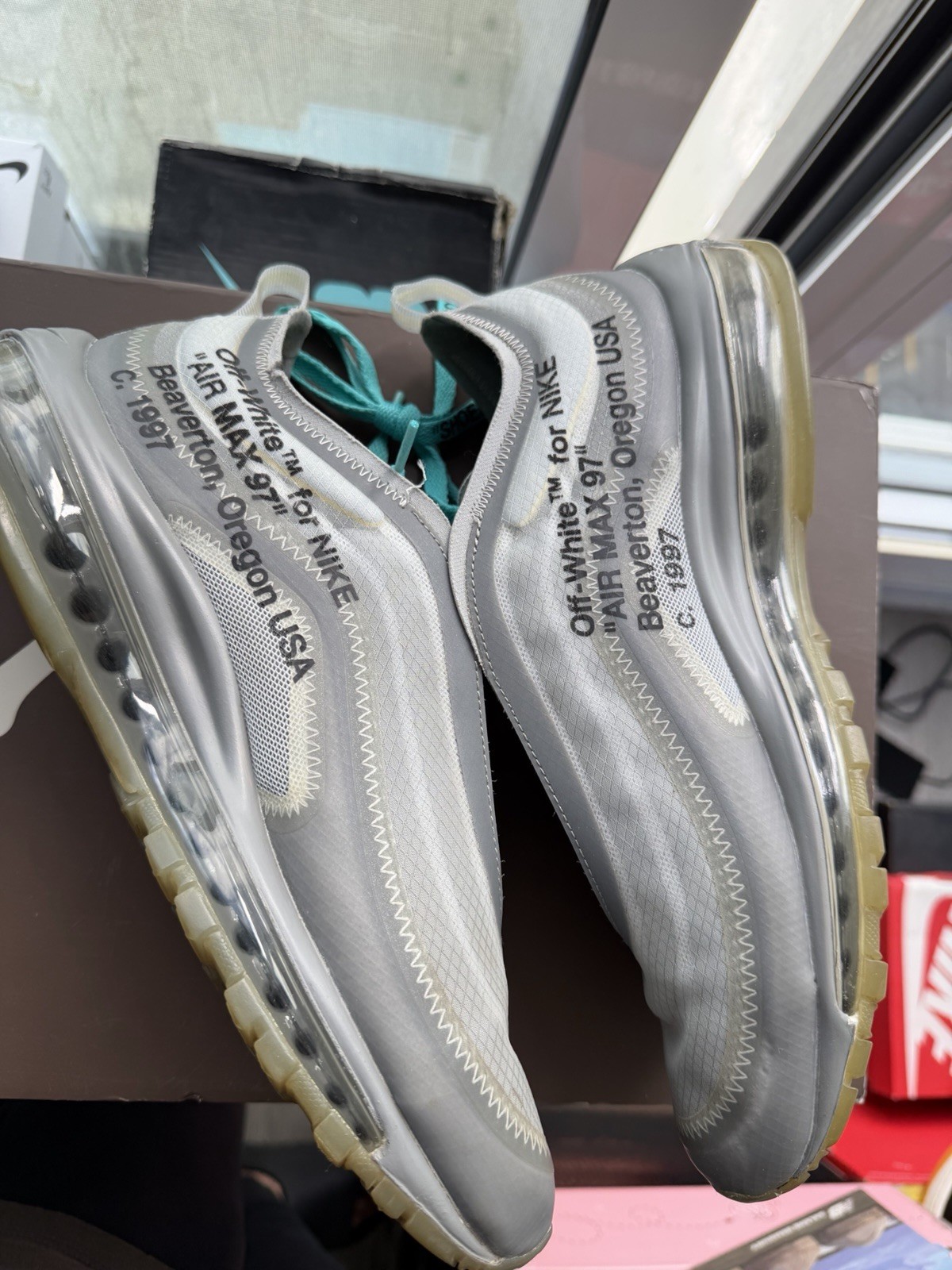 Size 9.5 – Nike Off-White Air Max 97 Menta | AJ4585-101