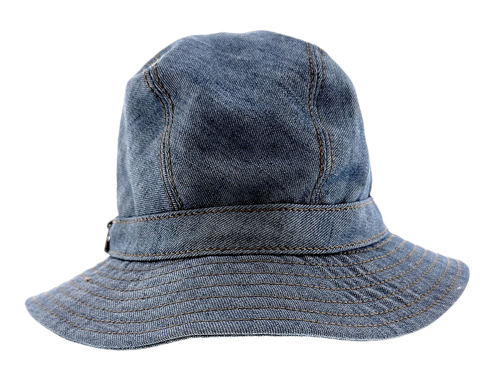 Dolce & Gabbana Cotton Blend Denim Bucket Hat with Logo Accent –