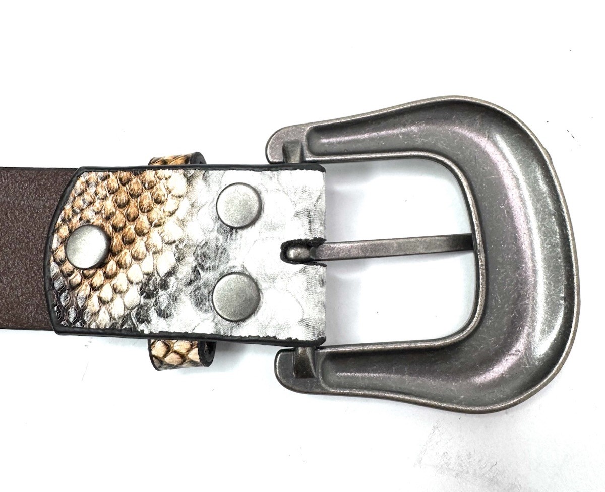 Angel Ranch D140000902 Womens Python StudsEdge Western Belt Multi- S Size