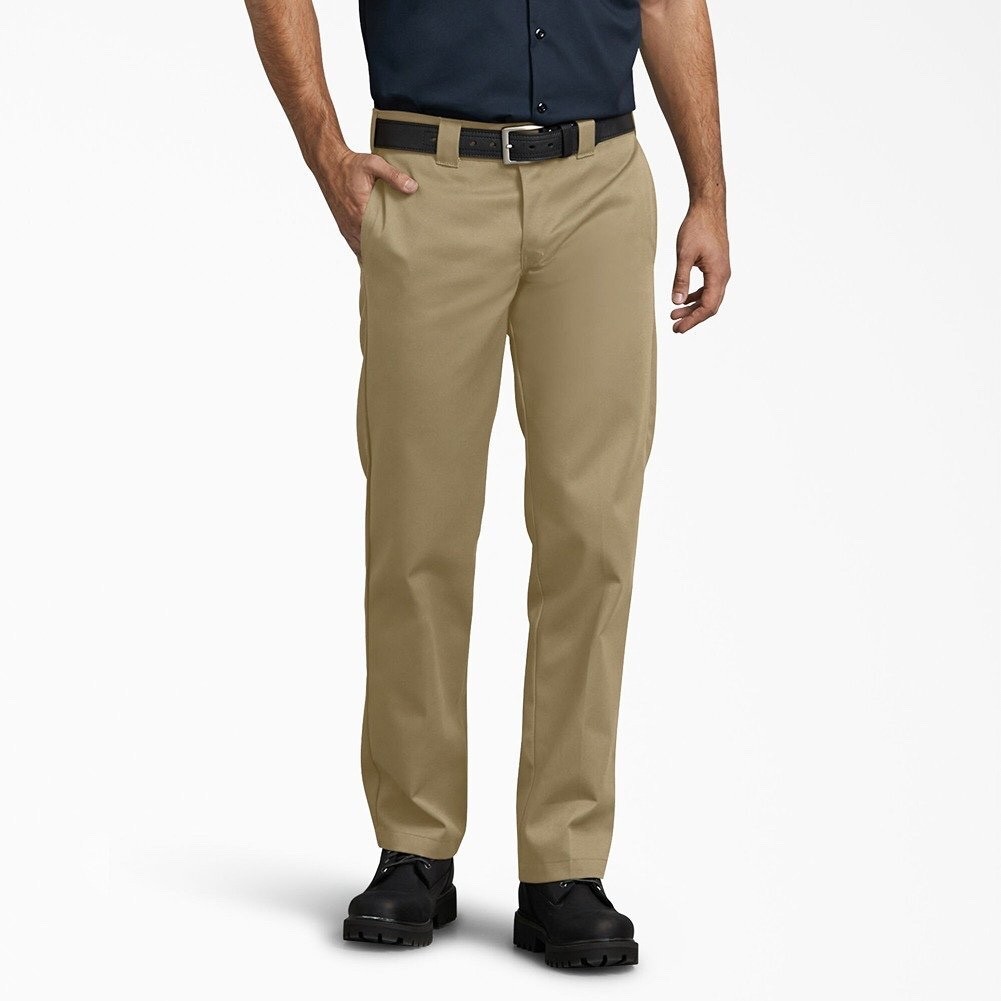 Dickies Mens twill work Pants Slim Fit Straight Leg khaki size 32×30 or 36×30