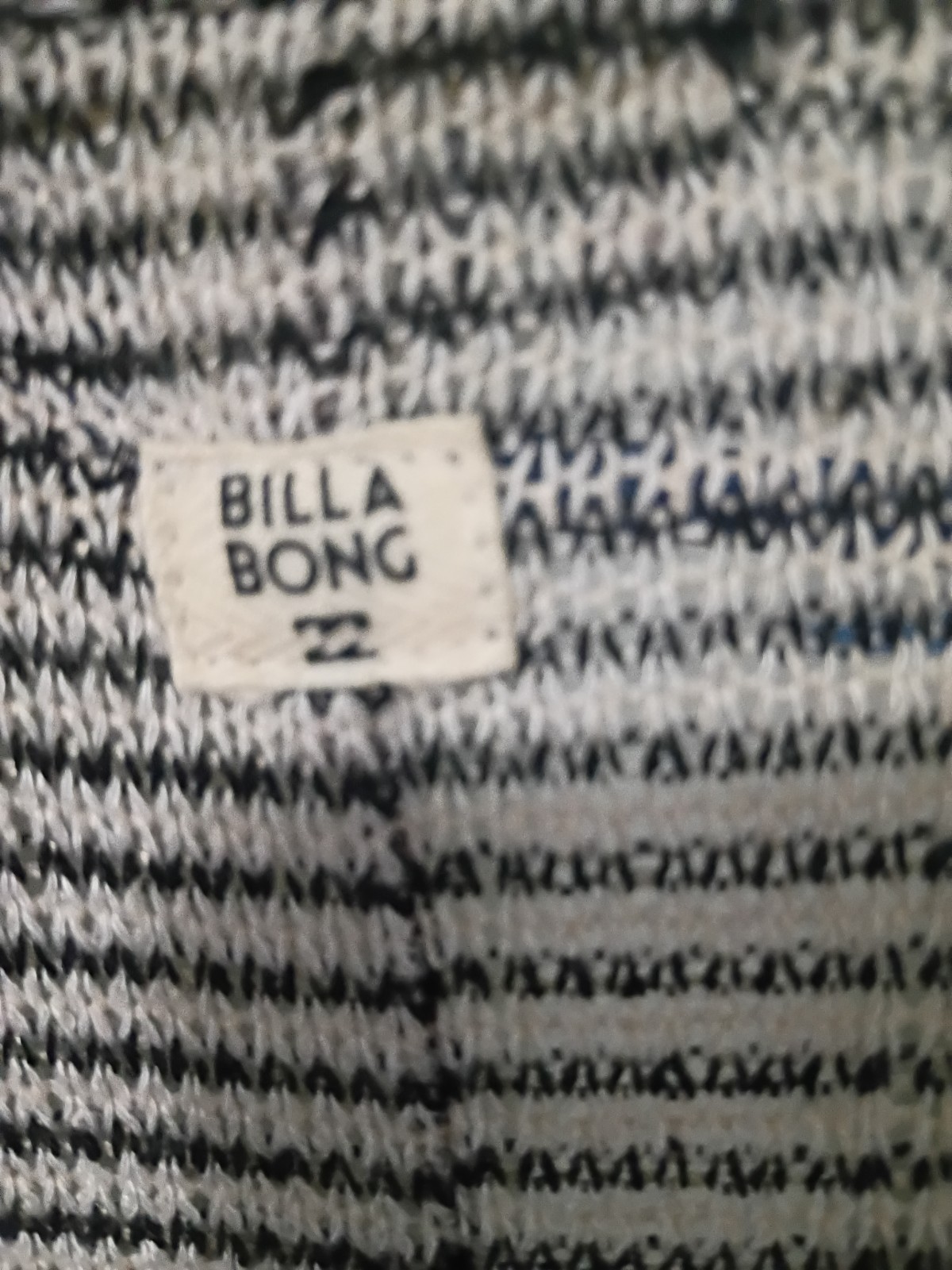 Billabong Womens Black White Striped Open Front Cardigan Sweater M Pockets