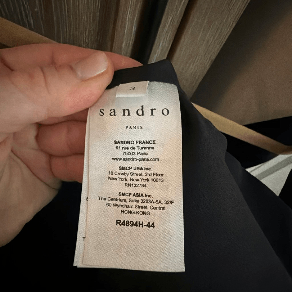 Sandro Velvet Dress Navy size 3