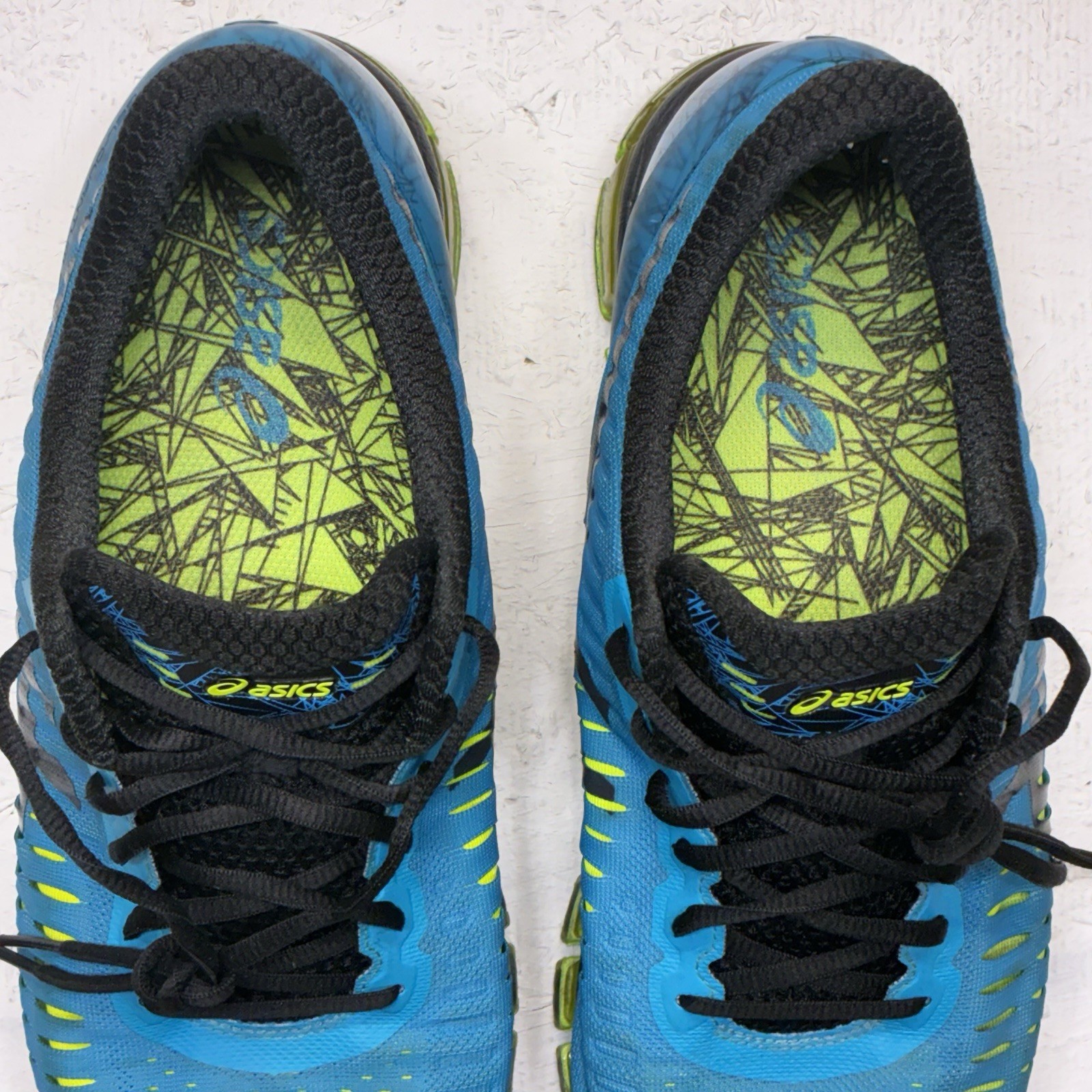 Asics Gel-Quantum 360 Men’s Size 11.5 Running Shoes Blue Yellow Athletic T5J1N