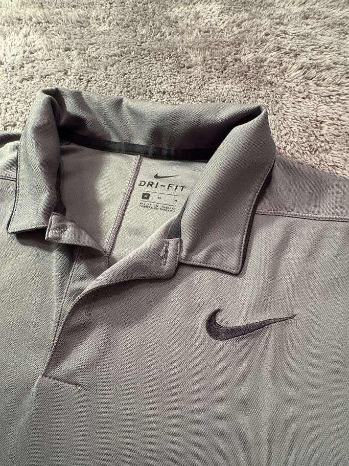 Nike Dri-FIT Golf Polo Men’s M Heather Grey Performance GUC