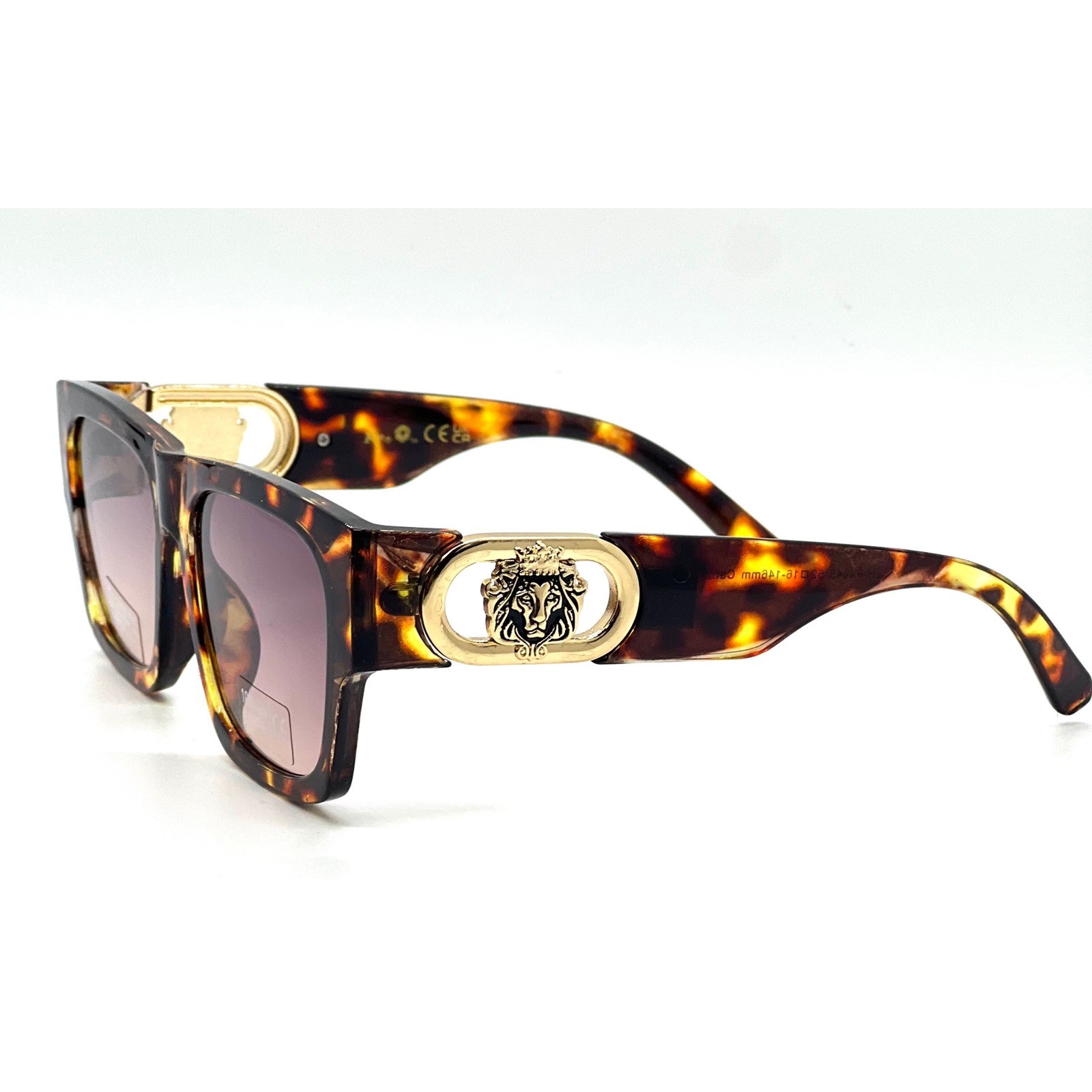 Designer Inspired Tortoise Oversized Square Sunglasses Women Gradient Lens Gafas