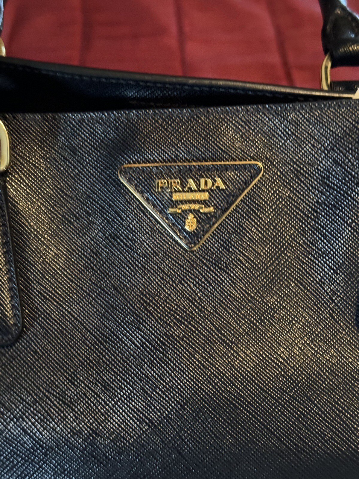 PRADA Black Saffiano Lux Leather Tote Bag BNI844