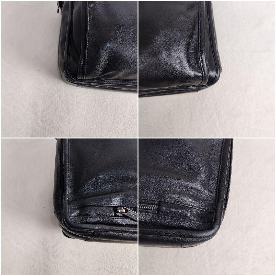 TUMI Alpha 96141D4 Black Leather Briefcase 2 Way Computer Bag Expandable A4 PC