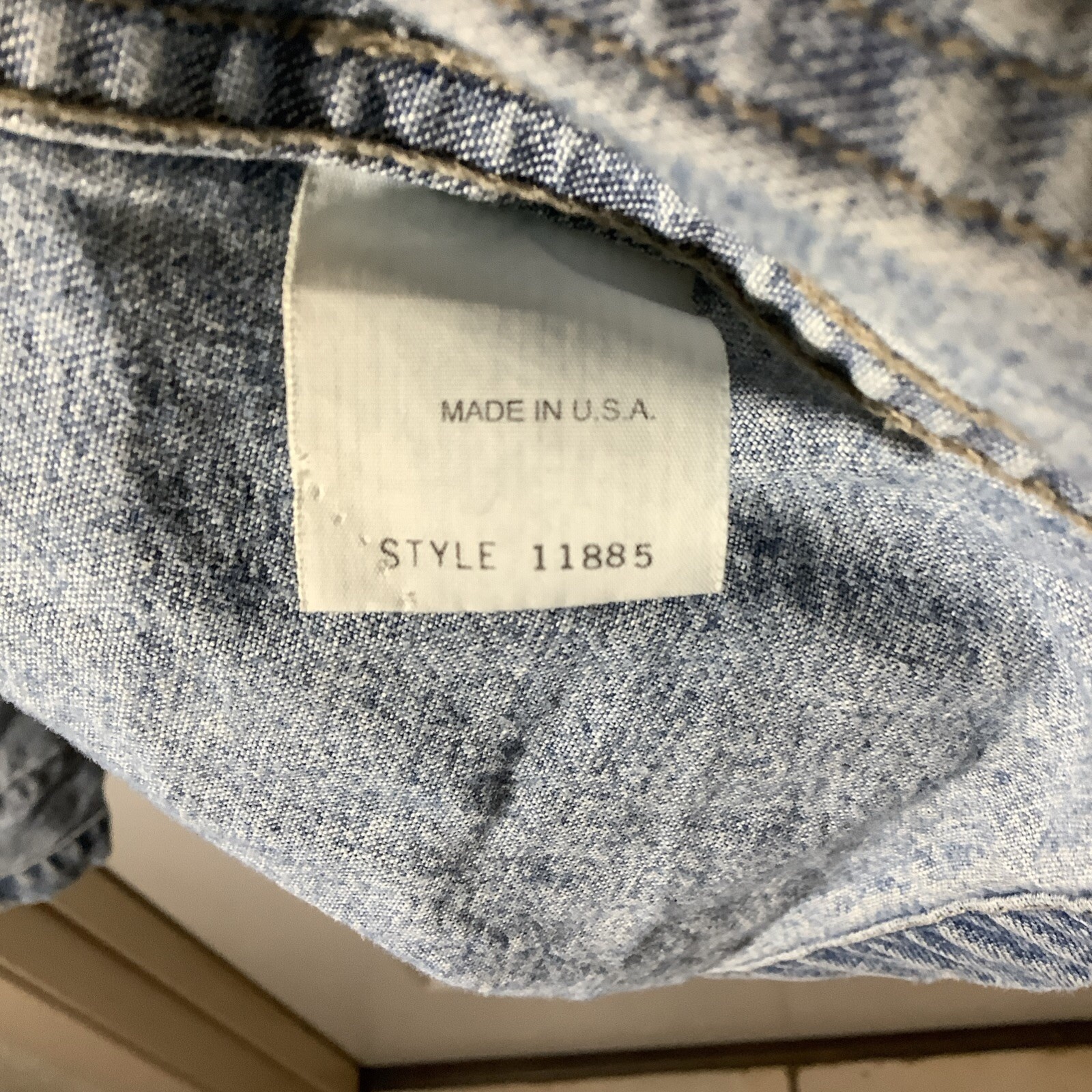Vtg 80’s Guess USA Made Work Chore Coat 4 Blue Jeans Pocket Hip Hop Denim Xl
