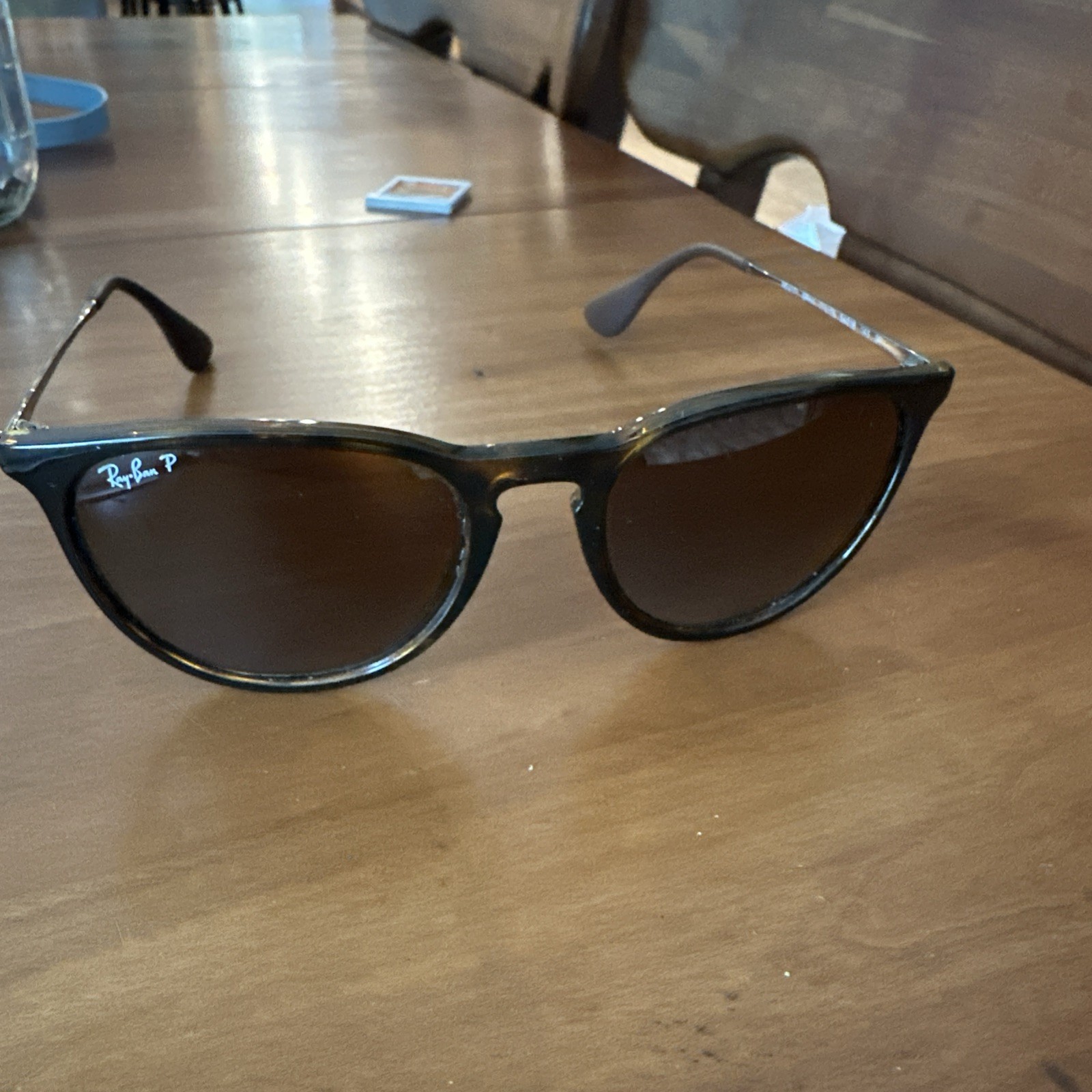 Ray-Ban Erika Polarized Sunglasses RB4171 710/T5 54-18 Brown/Light Havana