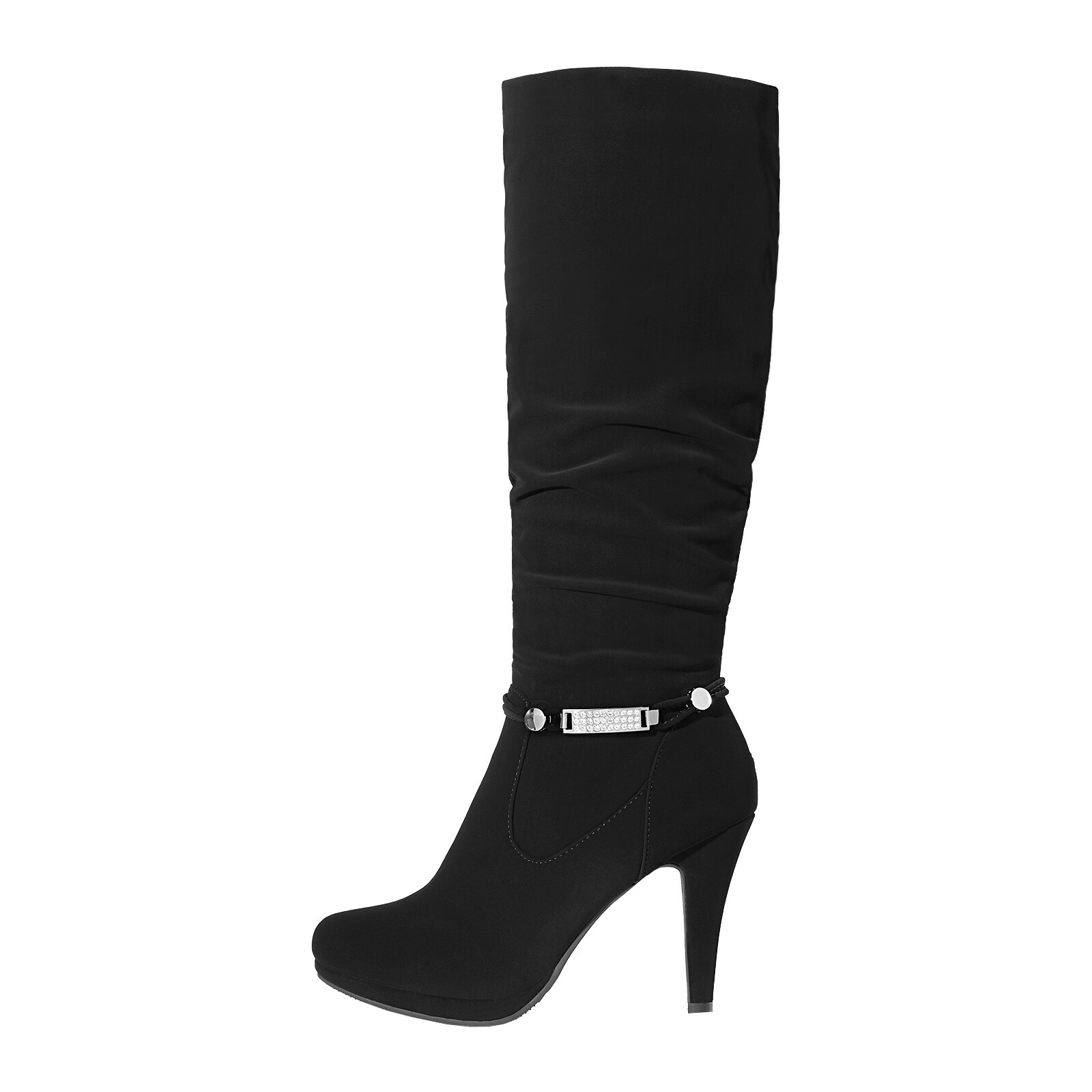 Womens Knee High Winter Boots Warm Fur Lined Zip Up Boots US 5-11