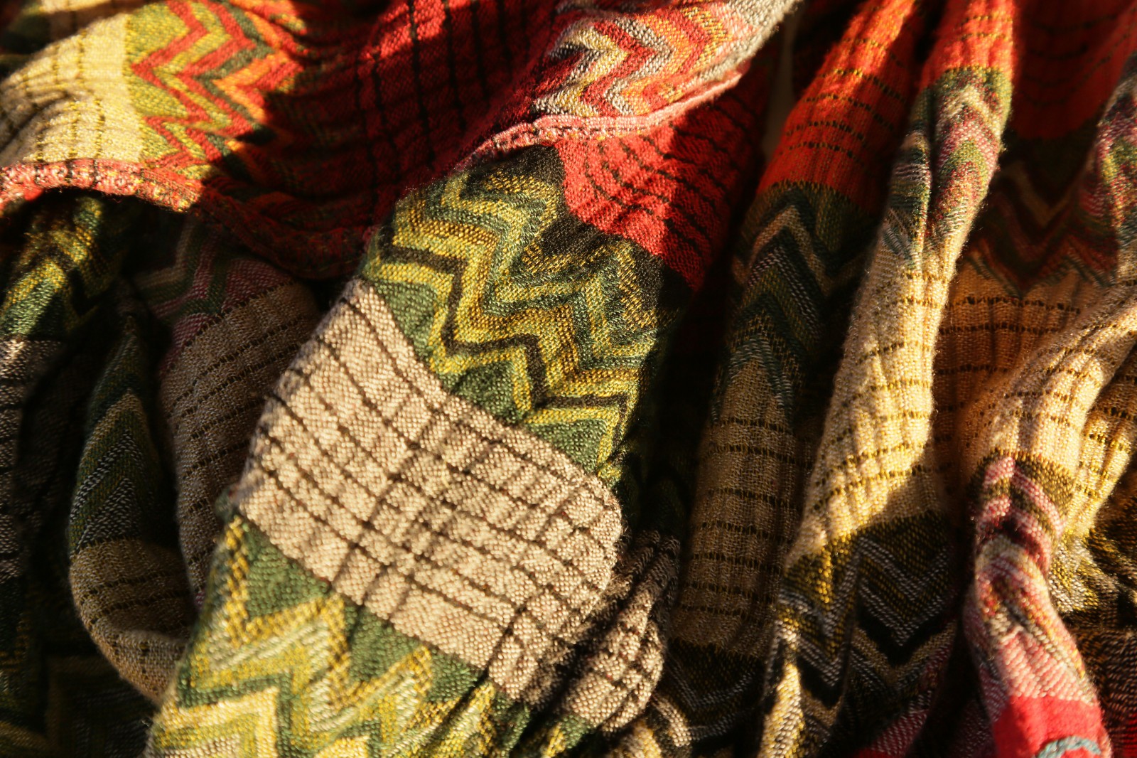 Y2K DIMRI Floral Striped Summer Scarf Wrap Soft Rayon Rectangle Red Multicolor