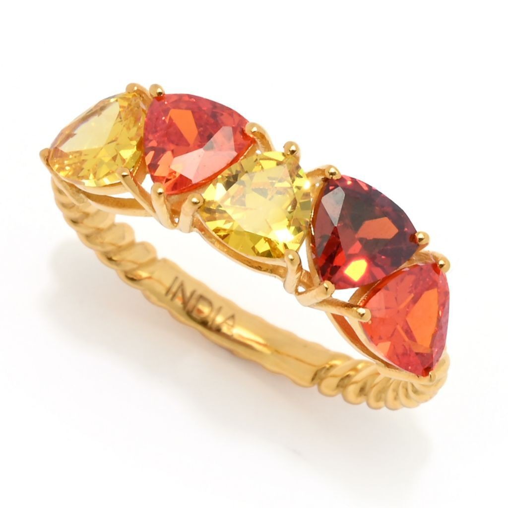 “Color Crush” Simulated Gemstone 5-Stone Twisted Stack Ring