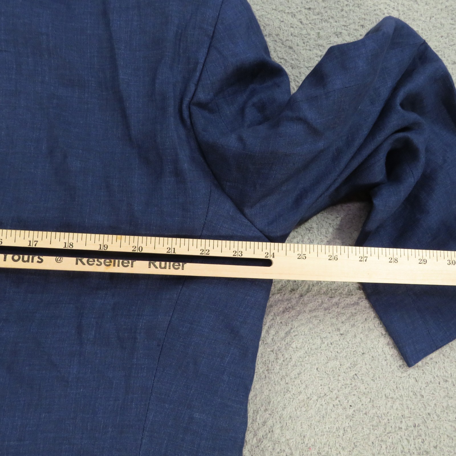 Haspel Blazer 46R 100% Linen Summer Unstructured Blue Sport Coat Jacket 1/2 Line