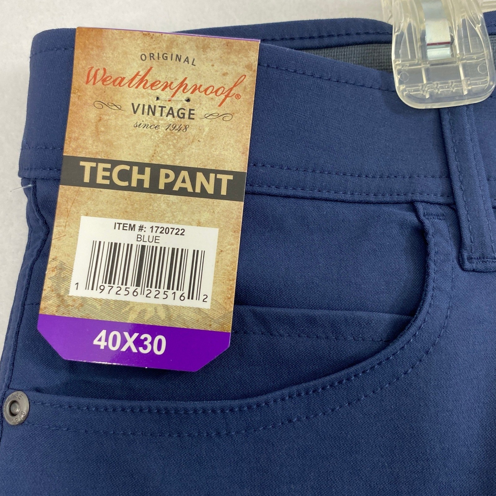Weatherproof Tech Pant Mens 40×28 Blue Vintage 1720722 Stretch Nylon Outdoor