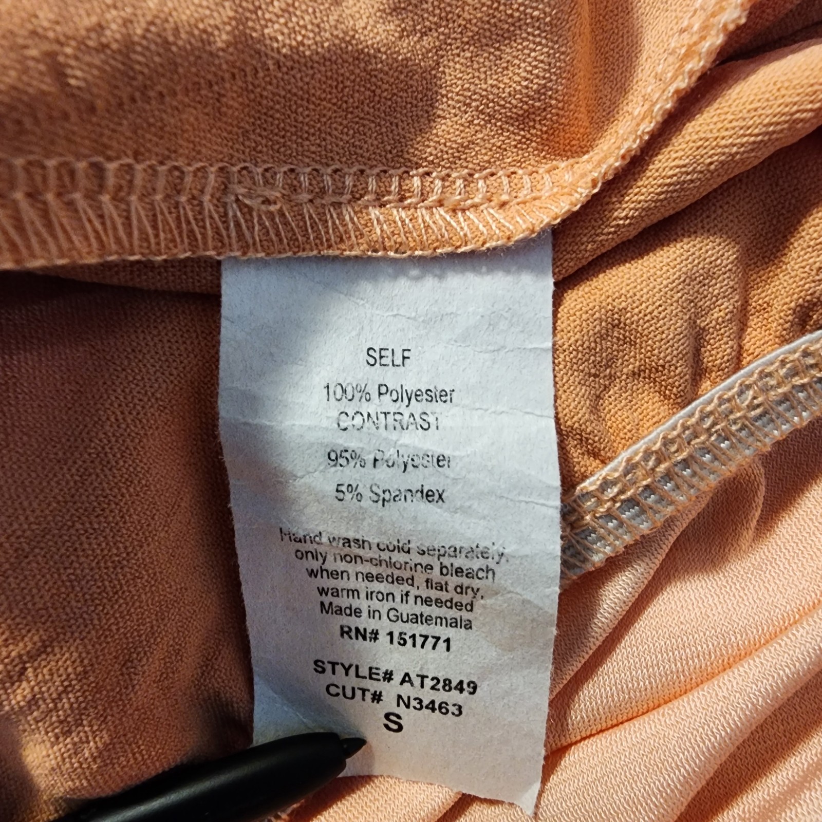 GILLI Size Small Orange Coral Pleated Snap Surplice Faux Wrap Bodysuit Blouse