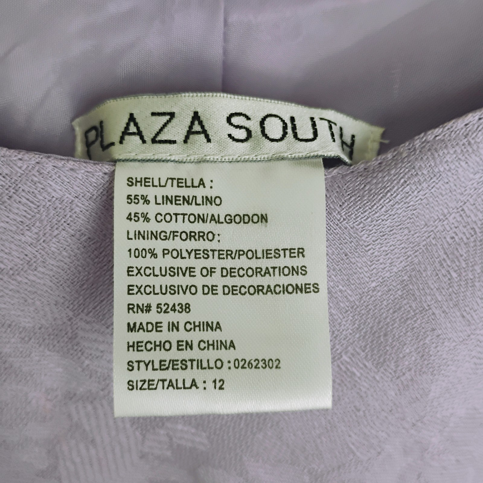 Plaza South Lavender Elegant Formal 2 Piece Dress With Jacket Size 12