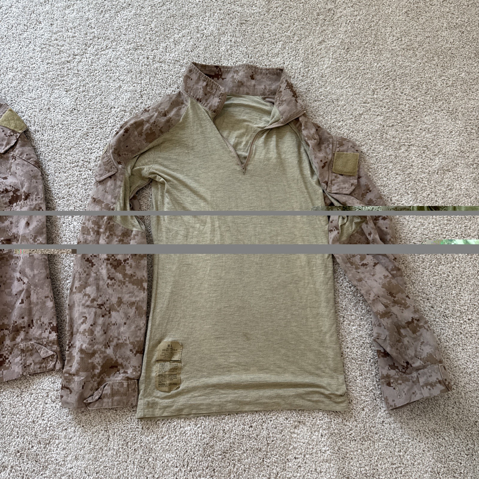 USMC FROG Desert MARPAT Combat Ensemble Shirt FR Tactical Medium-Large Lot Of 2