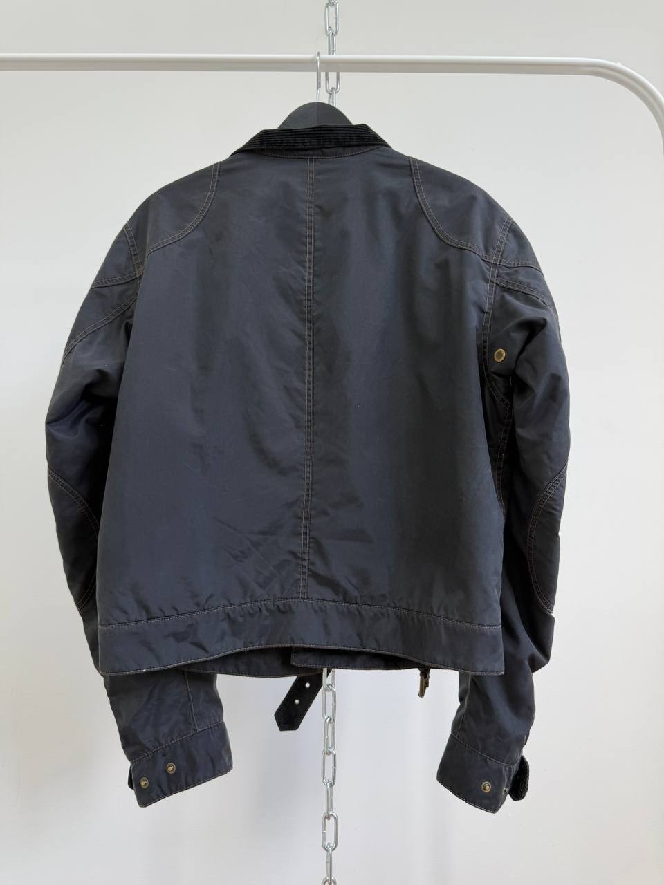 Belstaff Racemaster Gold Label Mens Nylon Biker Jacket Black Size M Made in Ital