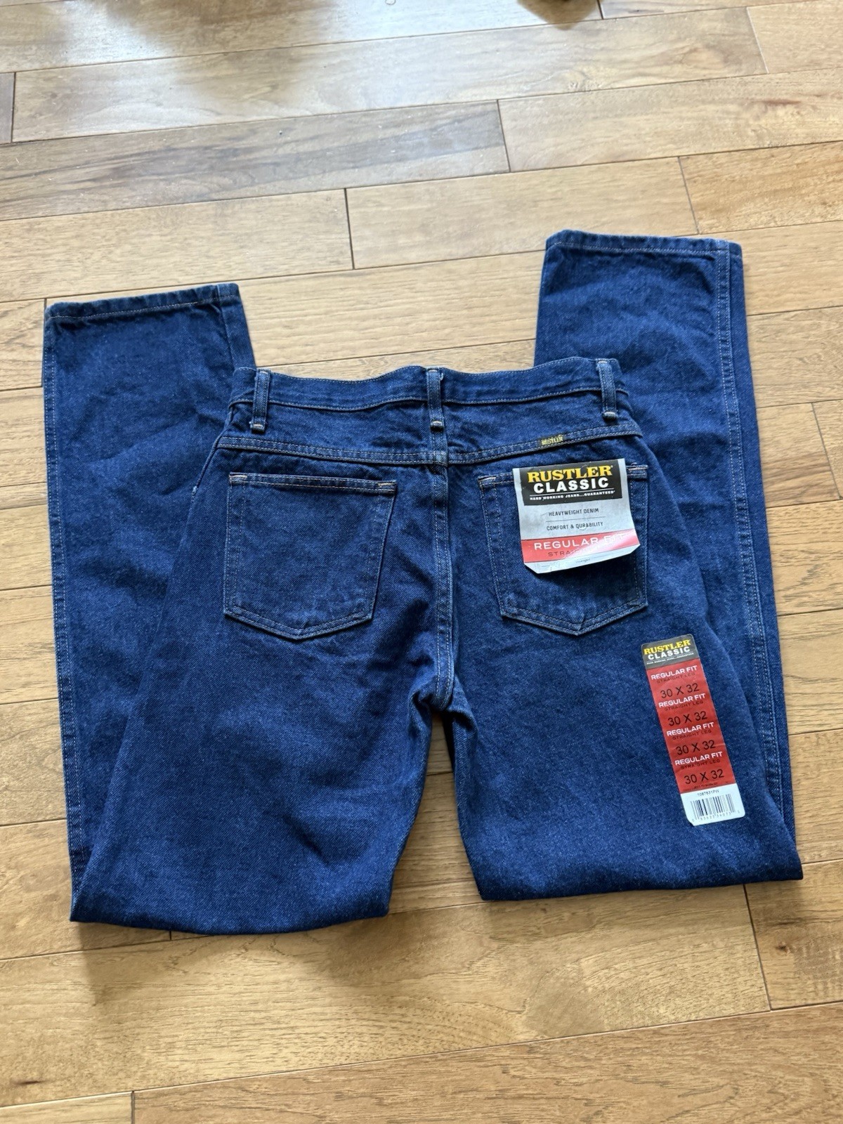 VINTAGE NOS RUSTLER HEAVY RAW DENIM REGULAR JEANS NWT 30×32 Western Workwear