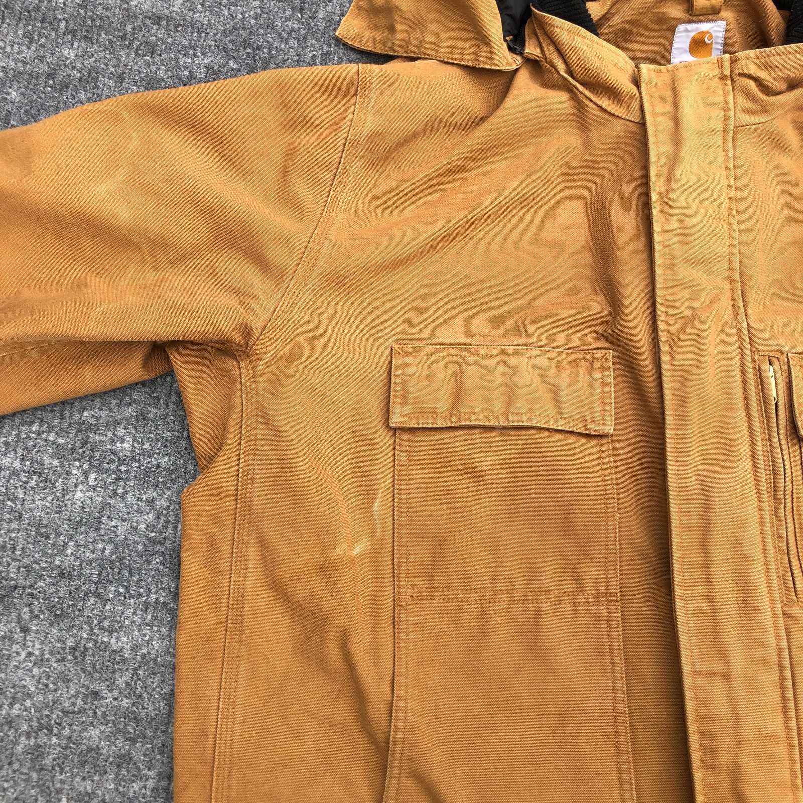 Carhartt C75 BRN Canvas Hooded 3 in 1 Jacket Coat No Liner Men’s Size XL