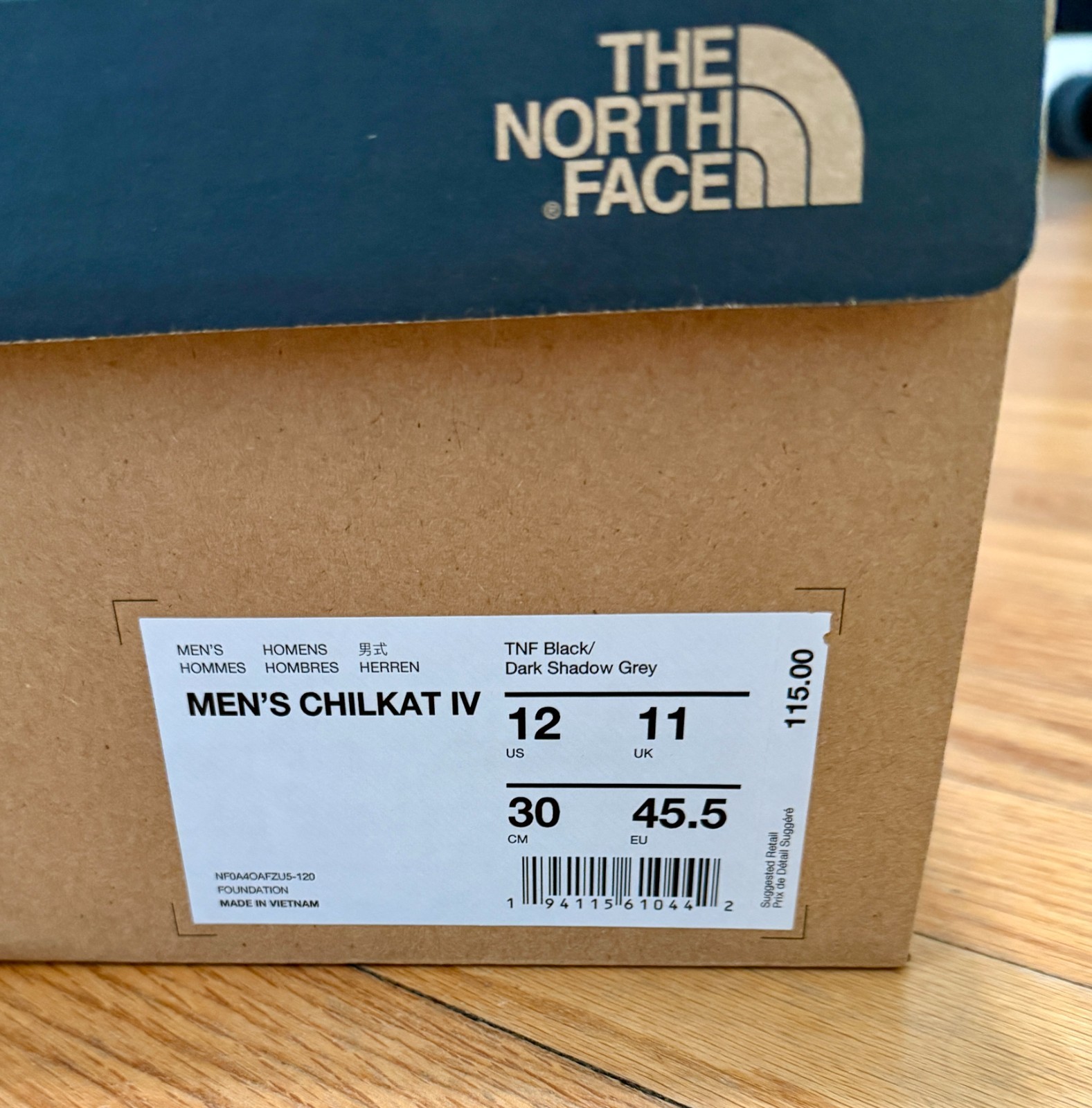 THE NORTH FACE Chilkat IV Boot Black Dark Shadow Gray Sz 12 Excellent Condition