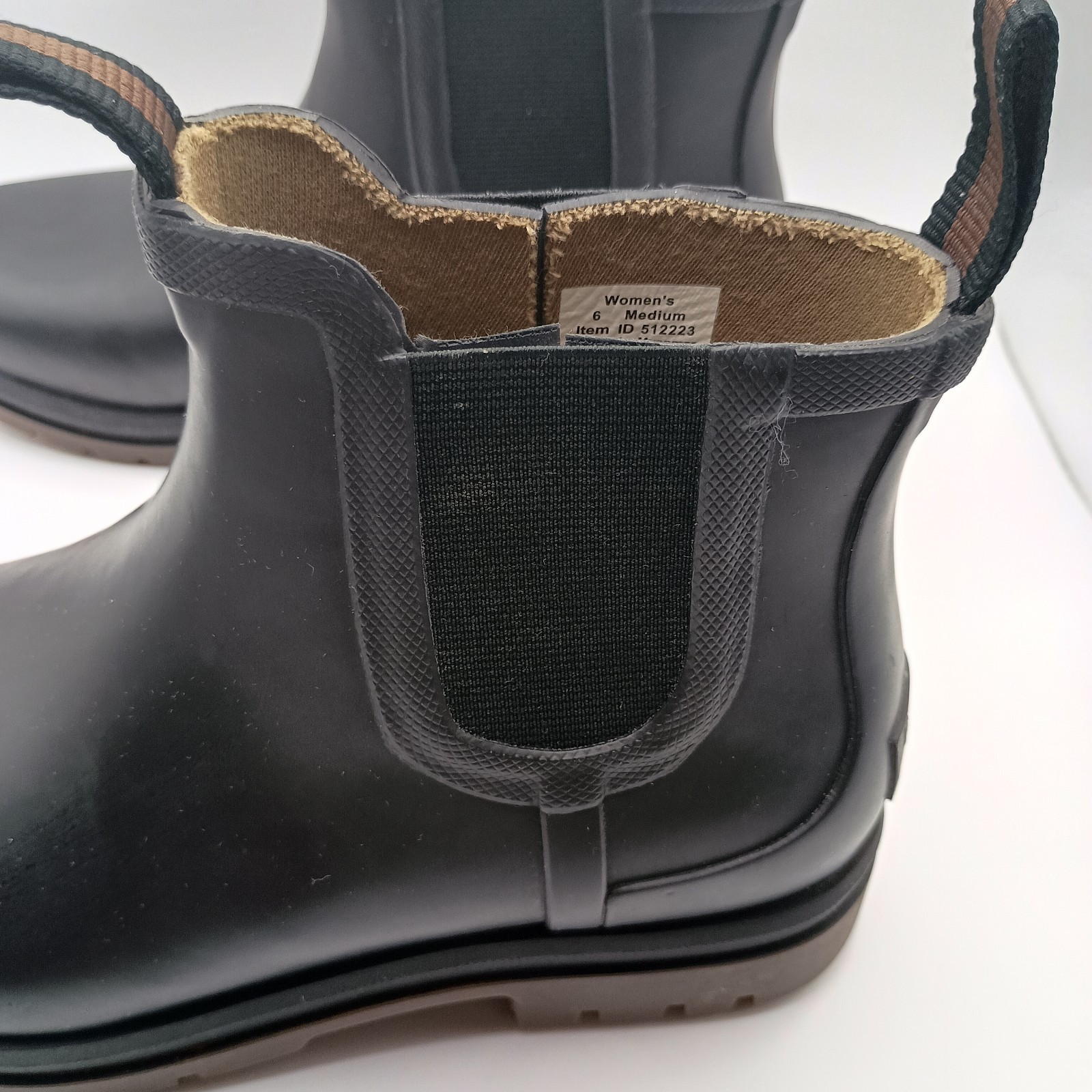 L.L. Bean Women’s Size 6 Black Rugged Wellie Rubber Chelsea Mud Rain Boots