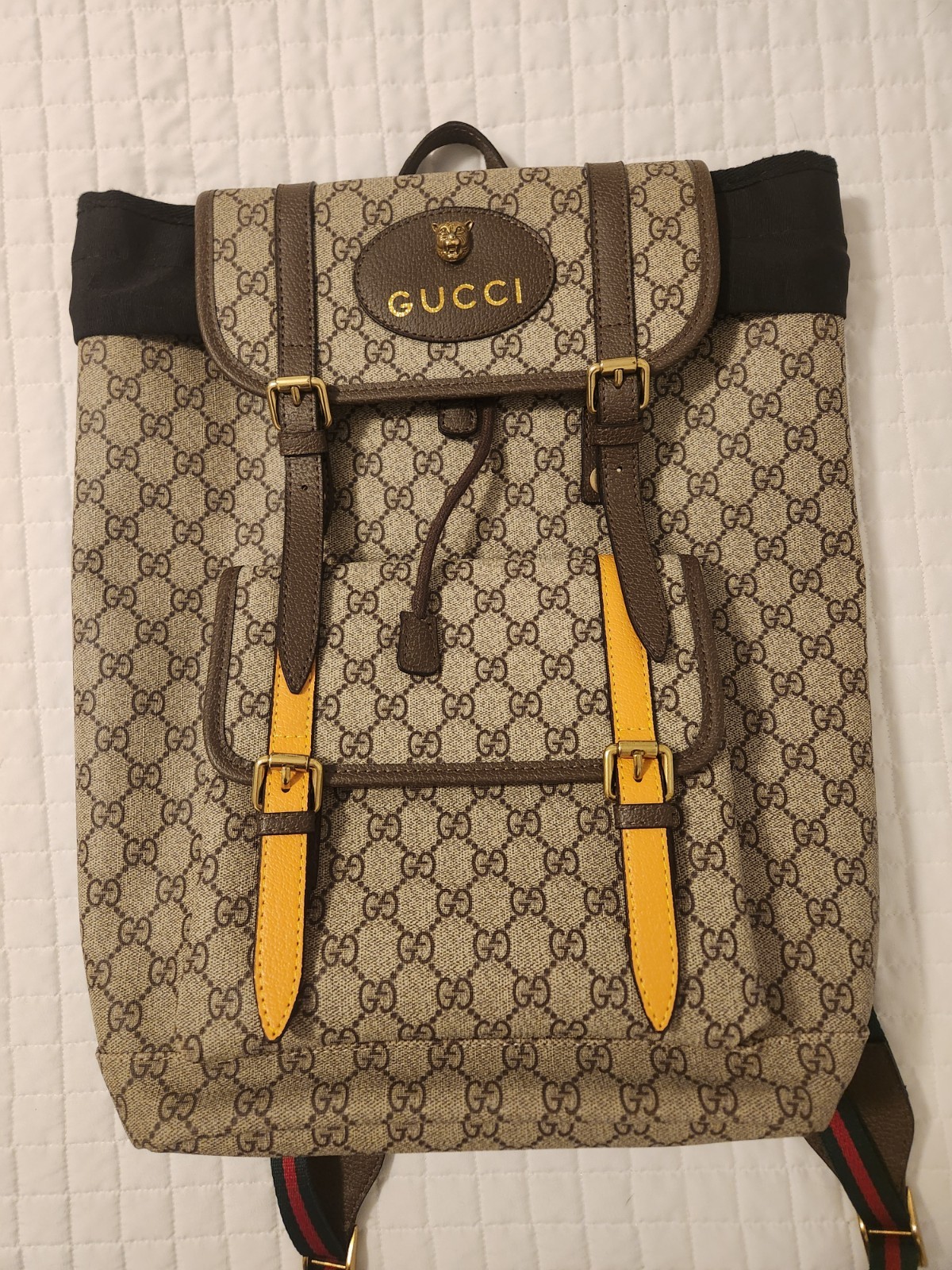 Gucci GG Backpack Beige/Ebony Canvas/Leather