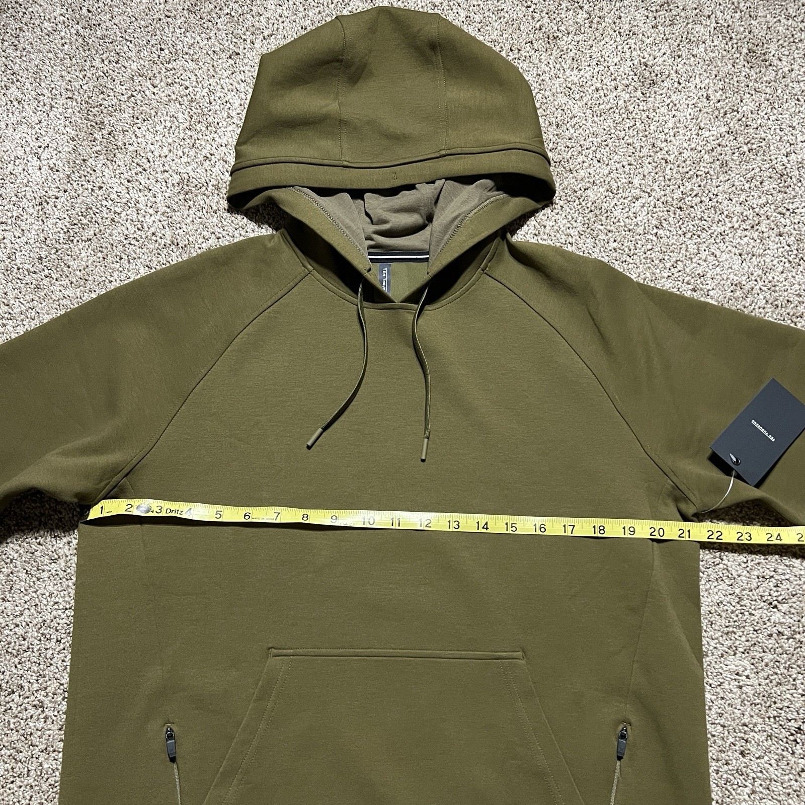 Huckberry Ten Thousand Hoodie Men’s M Dark Olive Midweight Tech 1/4 Zip Pullover
