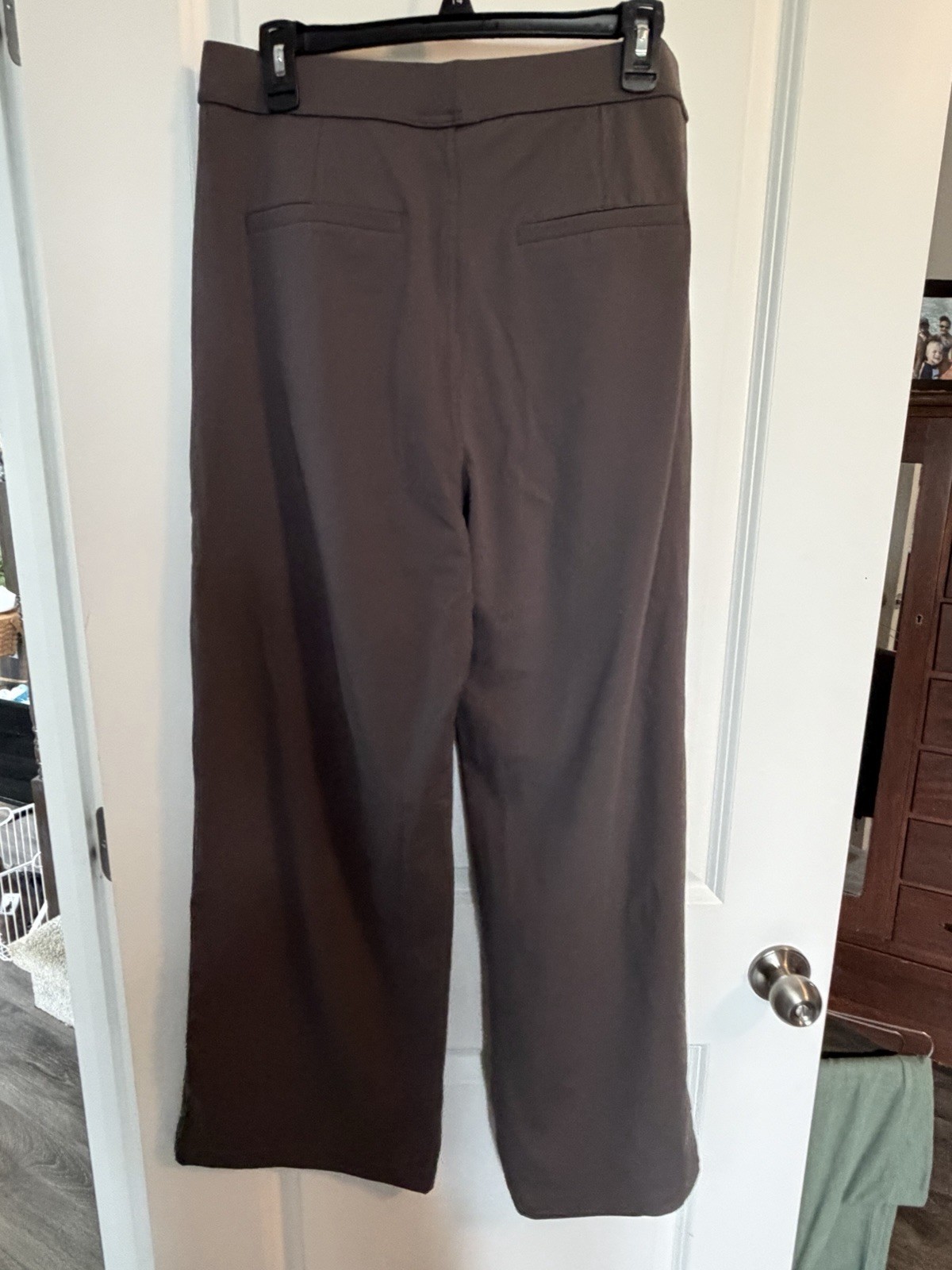 Halara Pull On Casual Pants Womens Large TALL Gray Flare Stretch Comfort Pockets