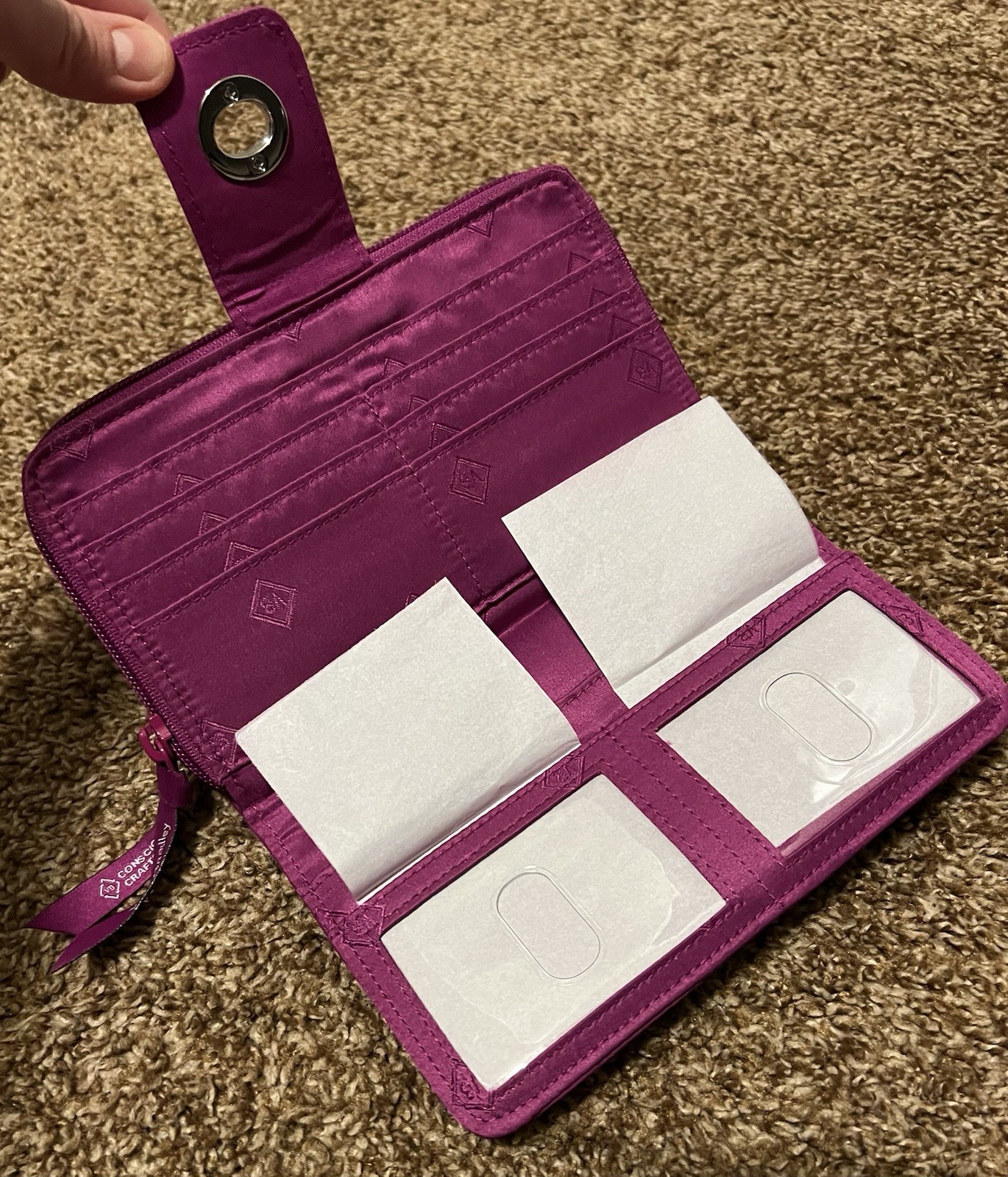*NWT* Small Vera Tote and Turnlock Wallet in Dark Raspberry