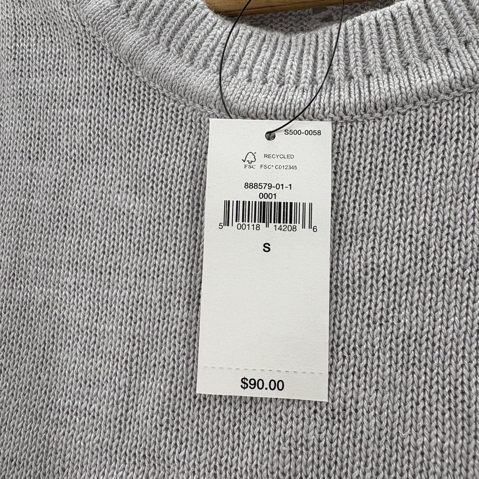 Banana Republic Sweater Womens Small Gray Ramie Viscose Crew Neck Minimalist NWT