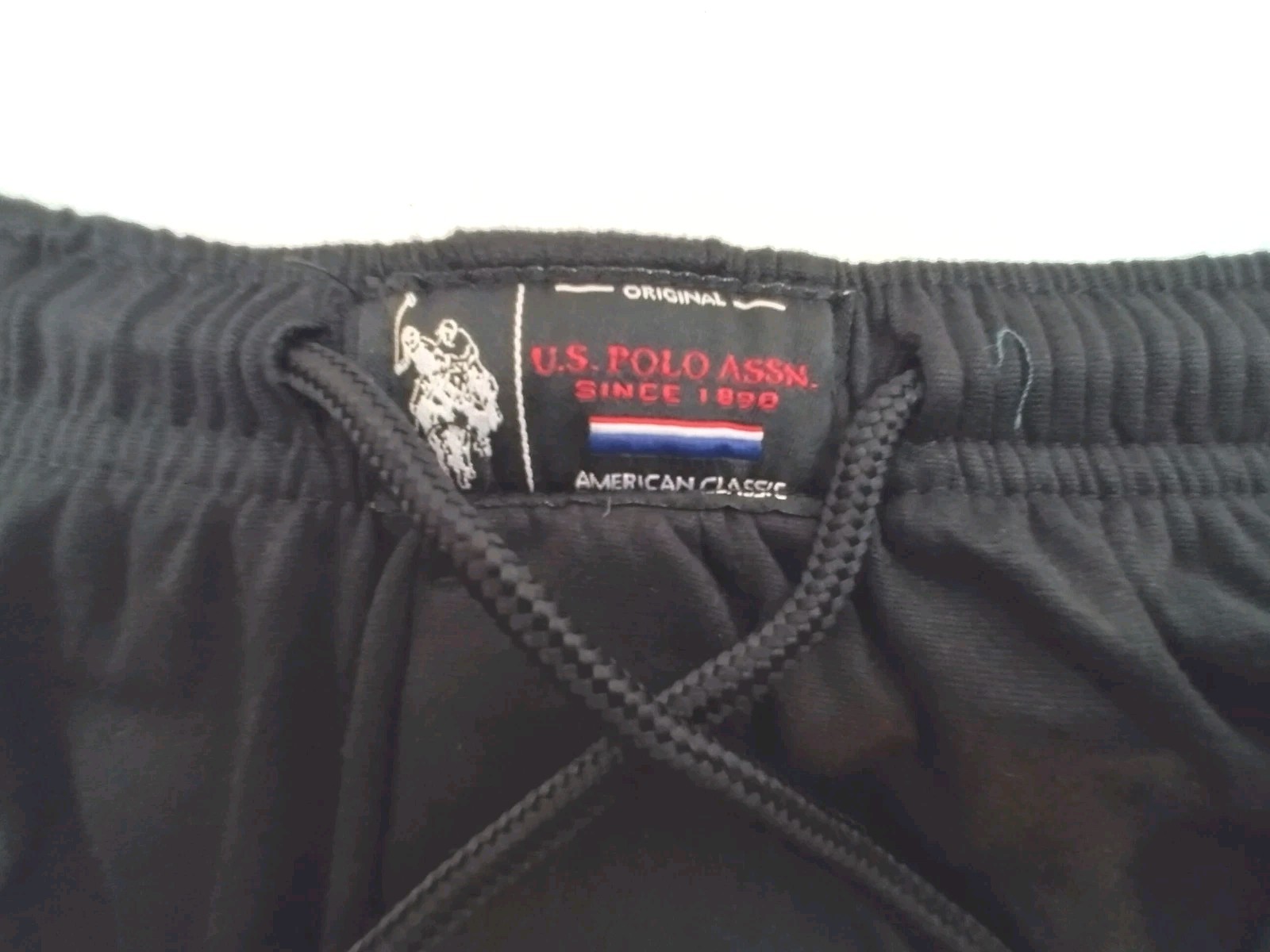 US Polo Assn Gym Shorts Black Medium 32-34 Draw String Elastic Waist Lightweight
