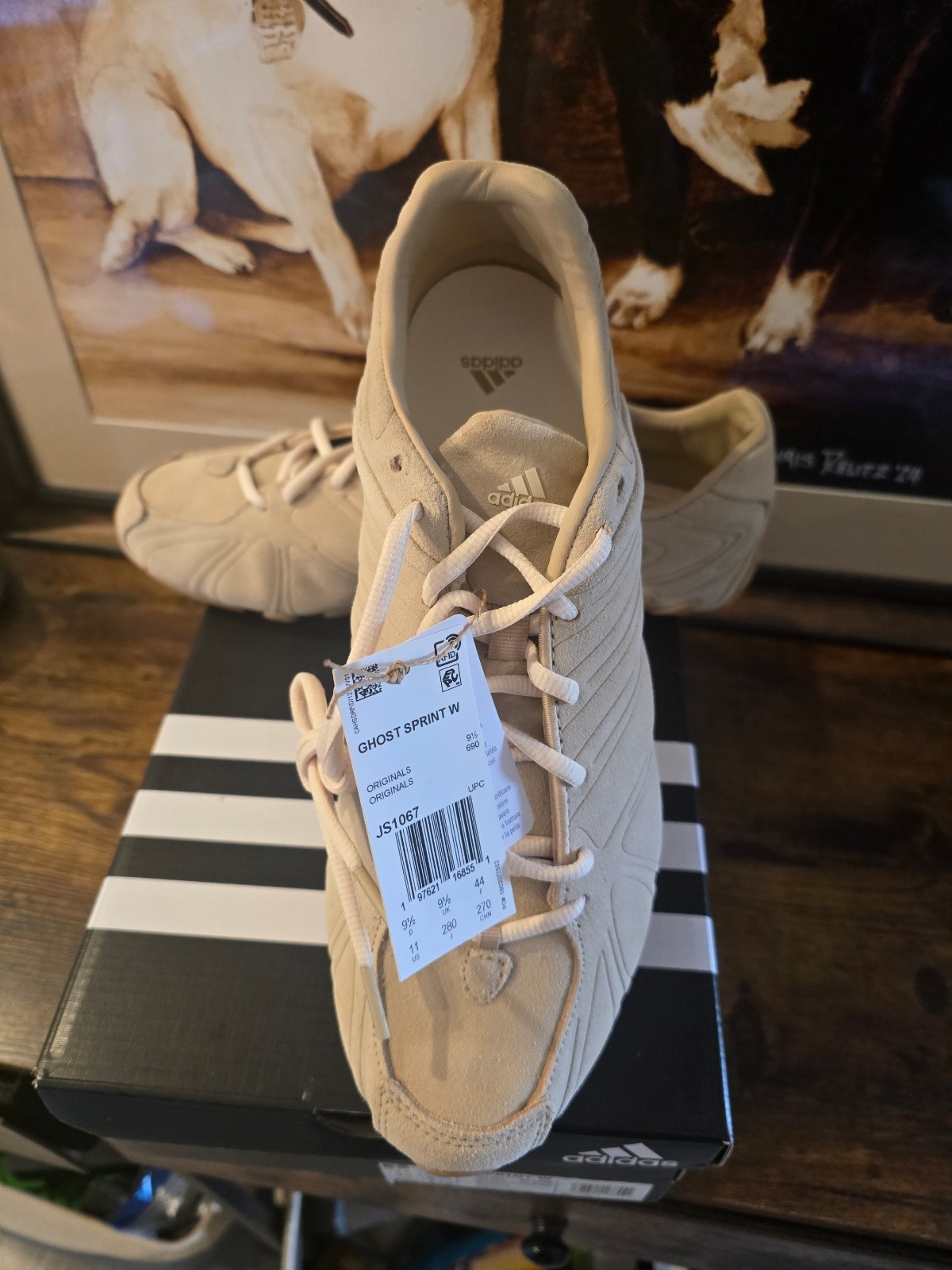 adidas Mens Ghost Sprint Magic Beige Wonder White JS1067 Sneakers Shoes Sz 10 US